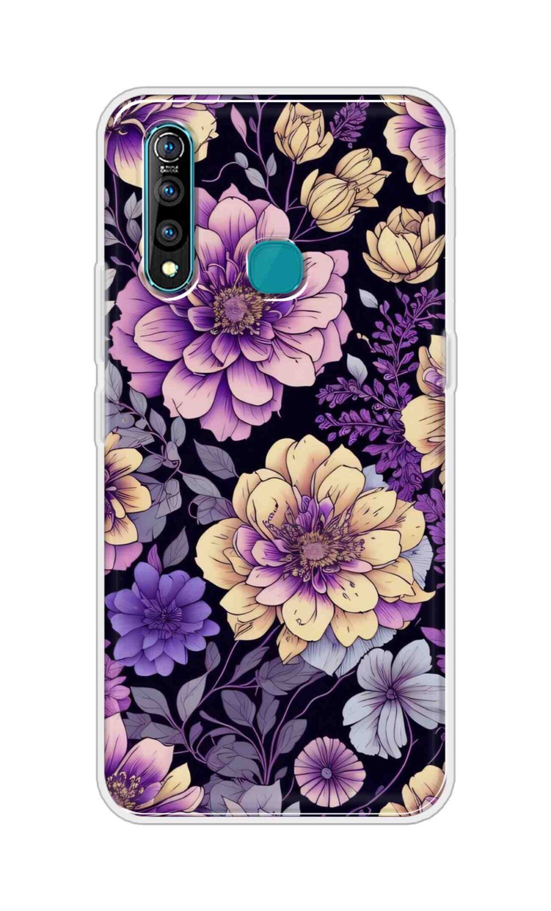 Coberta Back Cover For Vivo Z1 Pro Back Cover Stylish Case - Pink and Yellow Lotus Flowers Design D16263