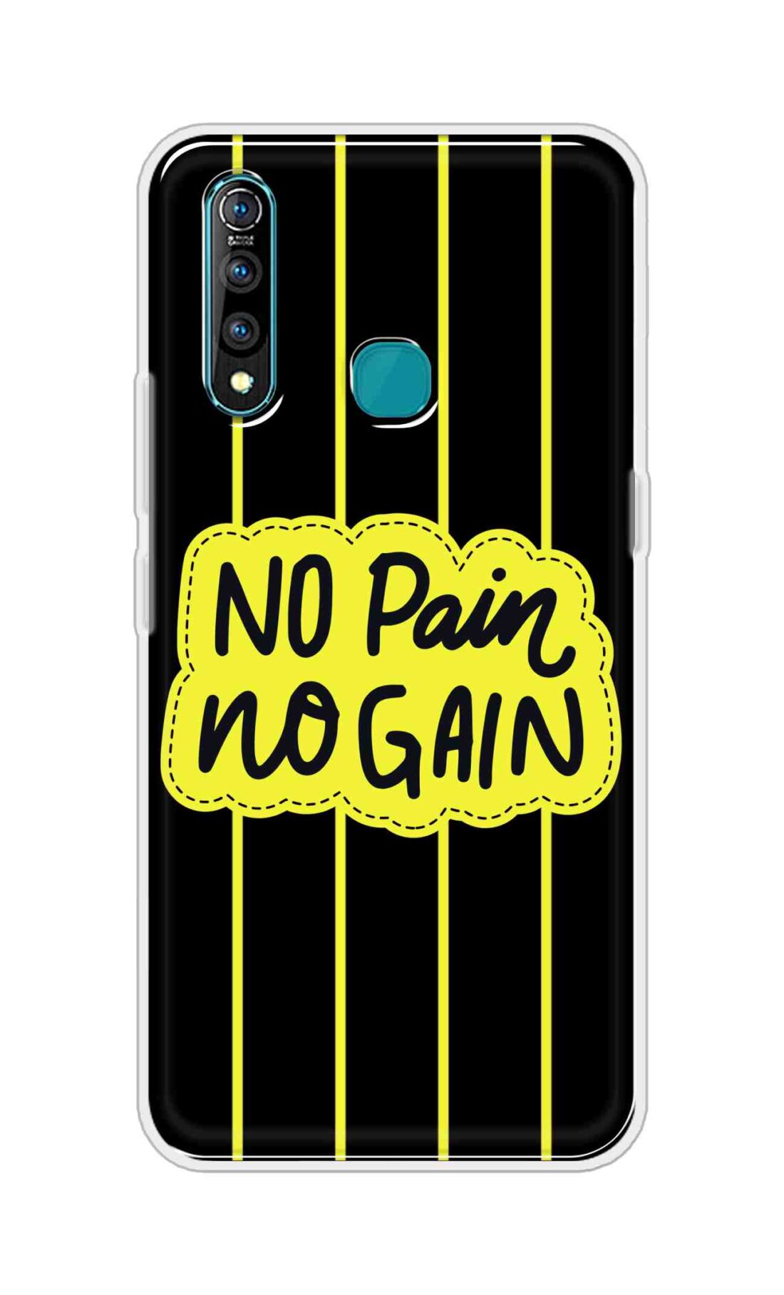 Coberta Back Cover For Vivo Z1 Pro Back Cover Stylish Case - No Pain No Gain in Yellow Design D16508