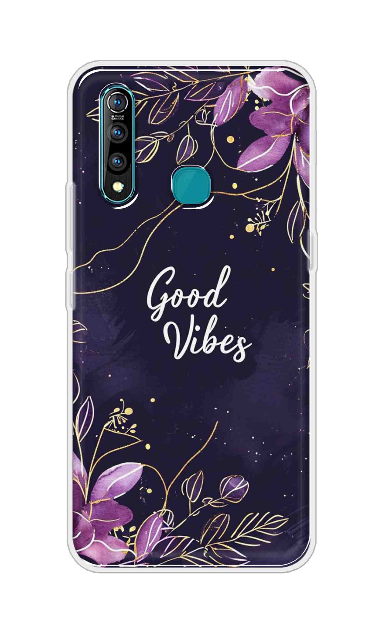 Coberta Back Cover For Vivo Z1 Pro Back Cover Stylish Case - Good Vibes in Flowers Design D16517