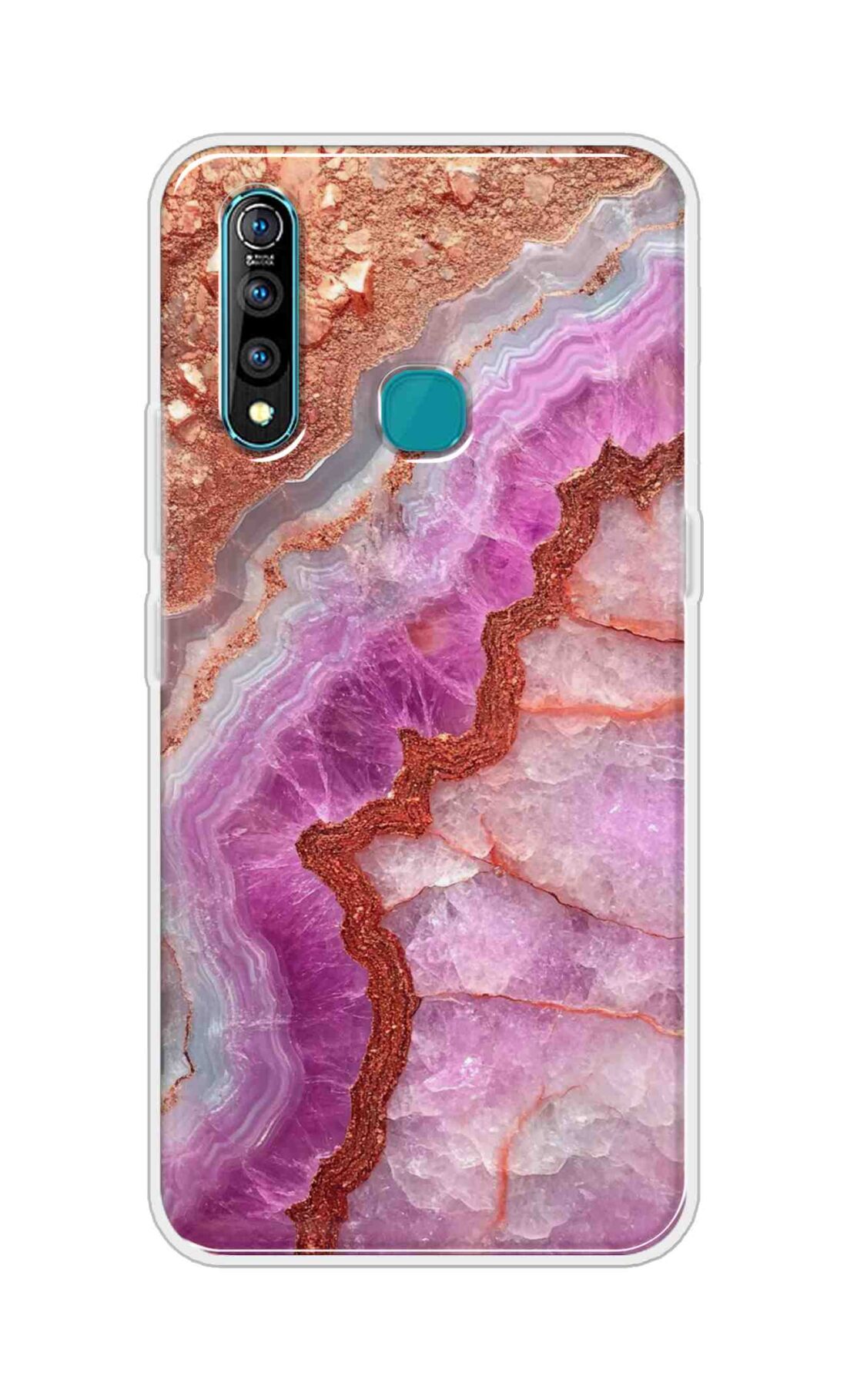 Coberta Back Cover For Vivo Z1 Pro Back Cover Stylish Case - Multicolour Marble Design D16532