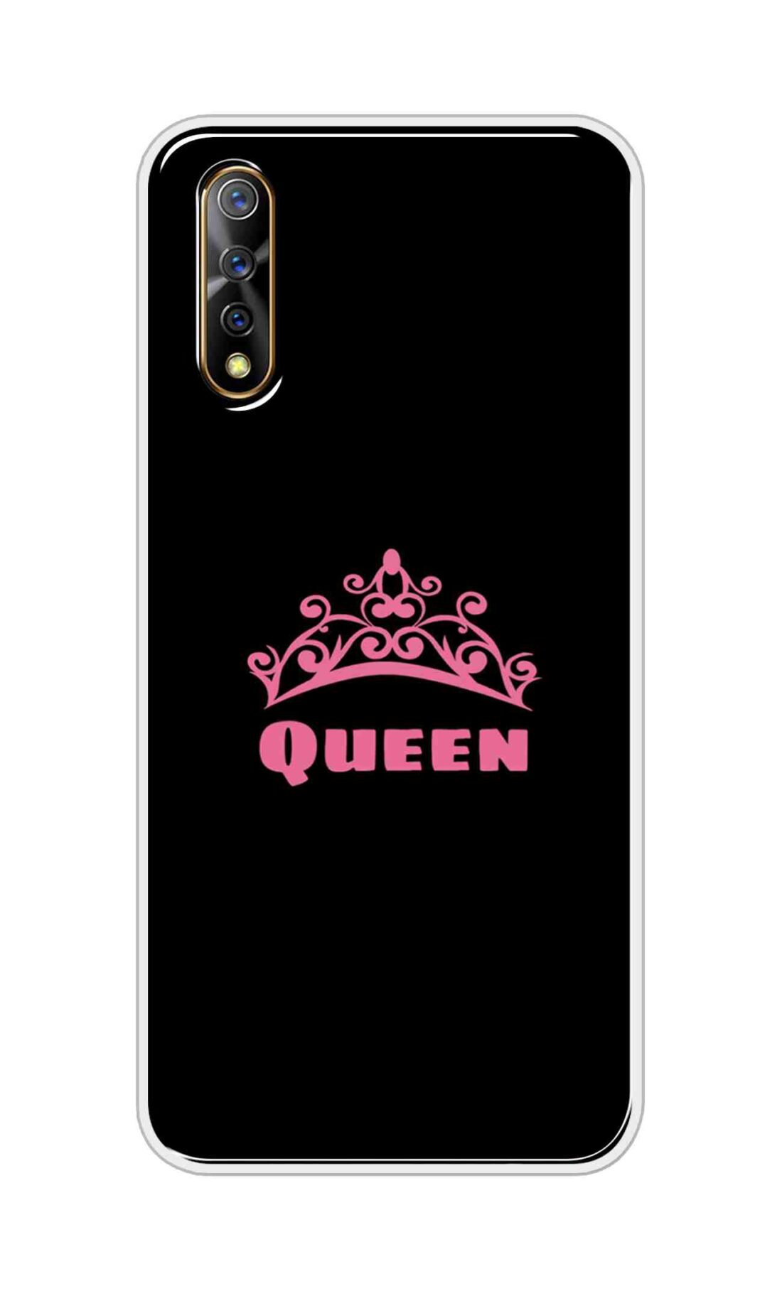 Coberta Back Cover For Vivo Z1x Back Cover Stylish Case - Queen Texts in Black Design D11091