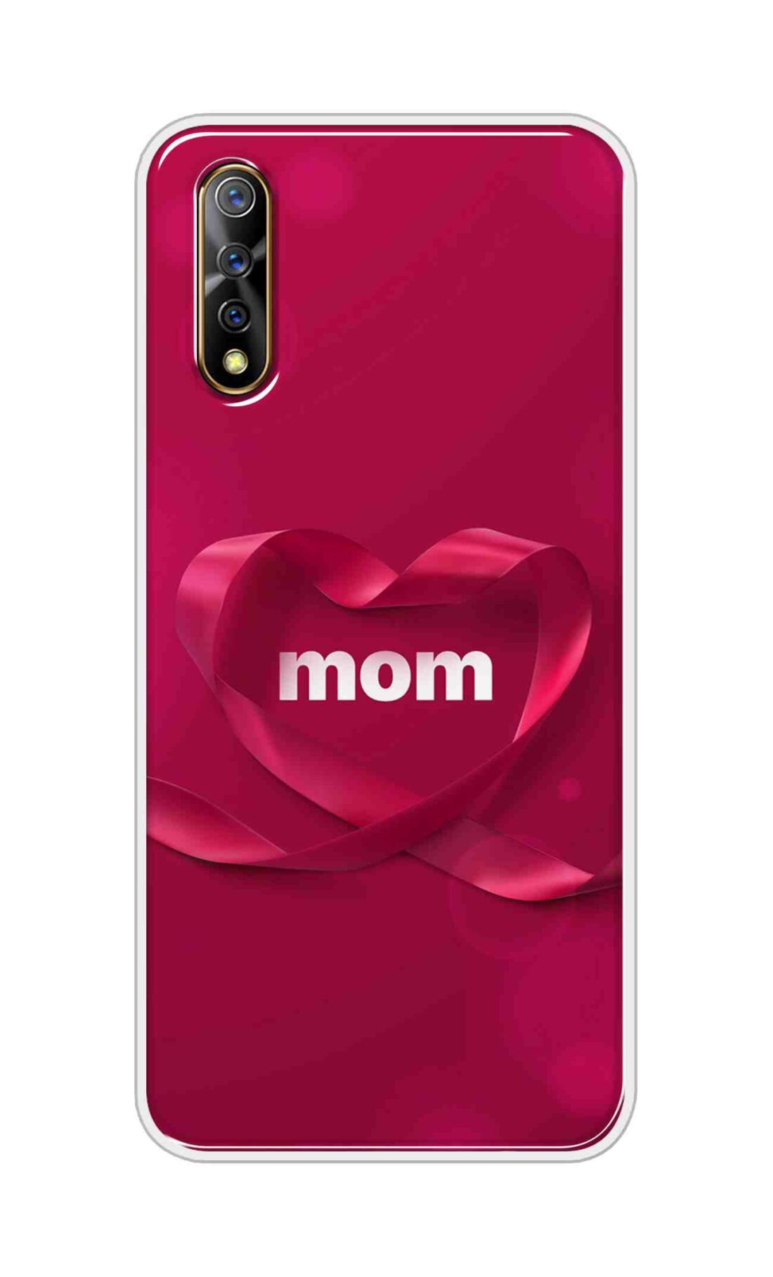 Coberta Back Cover For Vivo Z1x Back Cover Stylish Case - Mom texts in Red heart Design D11317