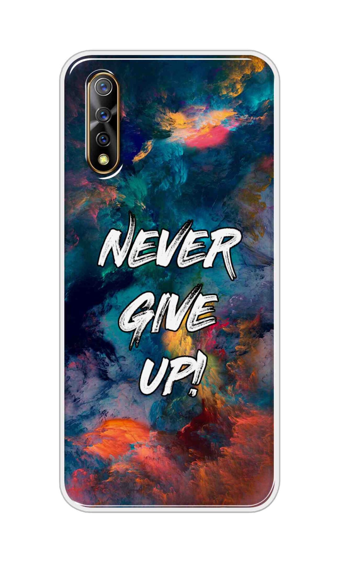 Coberta Back Cover For Vivo Z1x Back Cover Stylish Case - Never Give Up in Colour Storm Design D11928