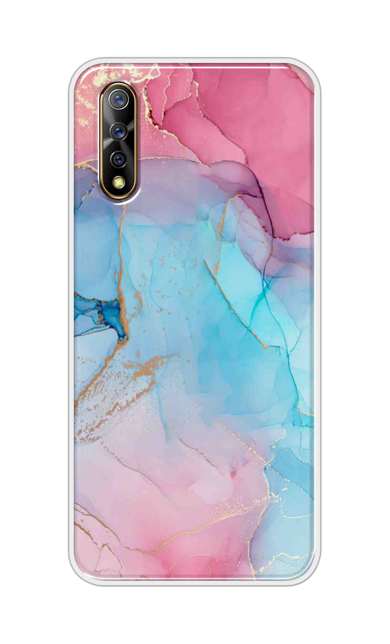 Coberta Back Cover For Vivo Z1x Back Cover Stylish Case - New Pink Marble Design D13670
