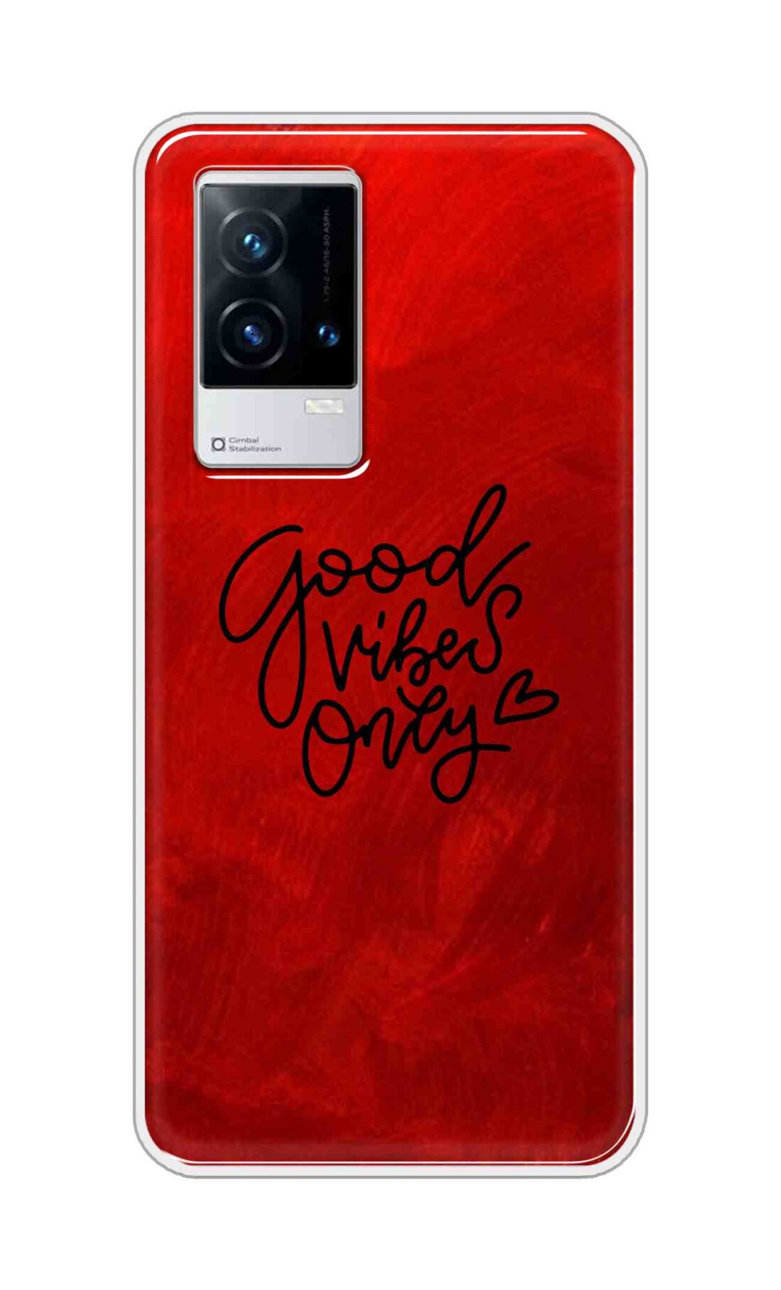 Coberta Back Cover For Vivo iQOO 9 5G Back Cover Stylish Case - Good Vibes Only in Red Design D16507