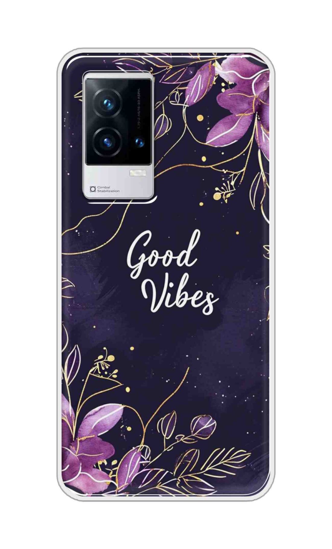 Coberta Back Cover For Vivo iQOO 9 5G Back Cover Stylish Case - Good Vibes in Flowers Design D16517