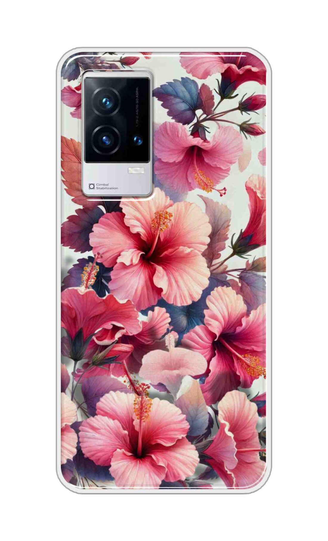 Coberta Back Cover For Vivo iQOO 9 5G Back Cover Stylish Case - Pink Leaves and Flowers Design D16525