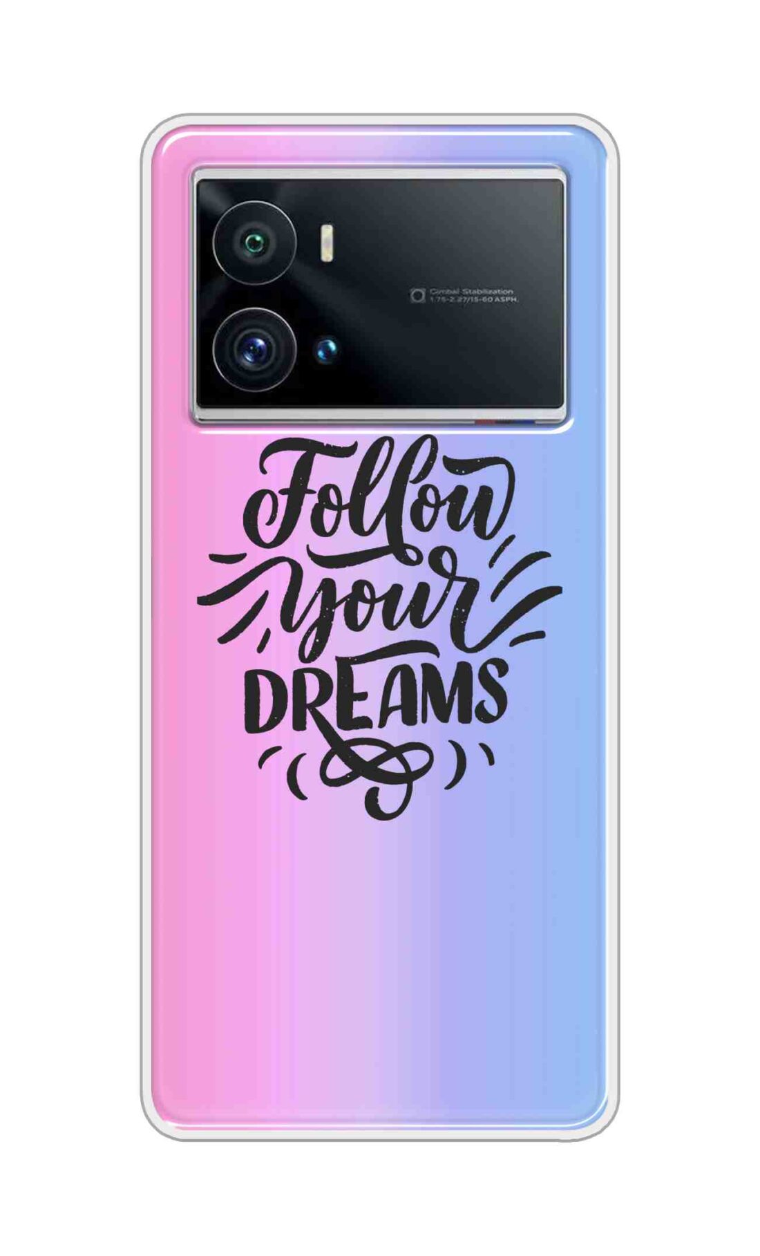 Coberta Back Cover For Vivo iQOO 9 Pro 5G Back Cover Stylish Case - Follow Your Dreams In Pink And Blue Design D16501