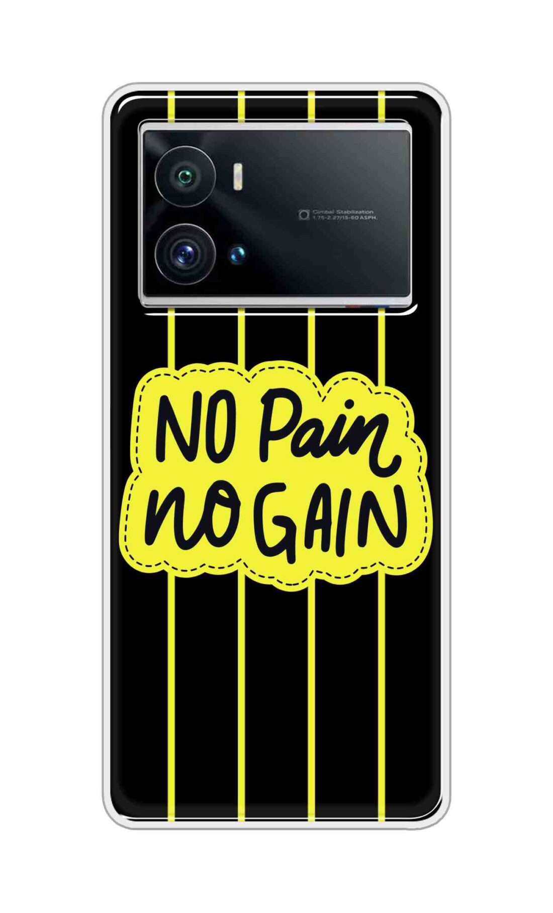 Coberta Back Cover For Vivo iQOO 9 Pro 5G Back Cover Stylish Case - No Pain No Gain in Yellow Design D16508