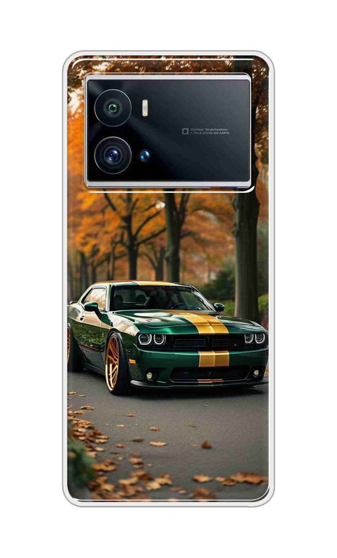 Coberta Back Cover For Vivo iQOO 9 Pro 5G Back Cover Stylish Case - Golden Line in Green Design D16546