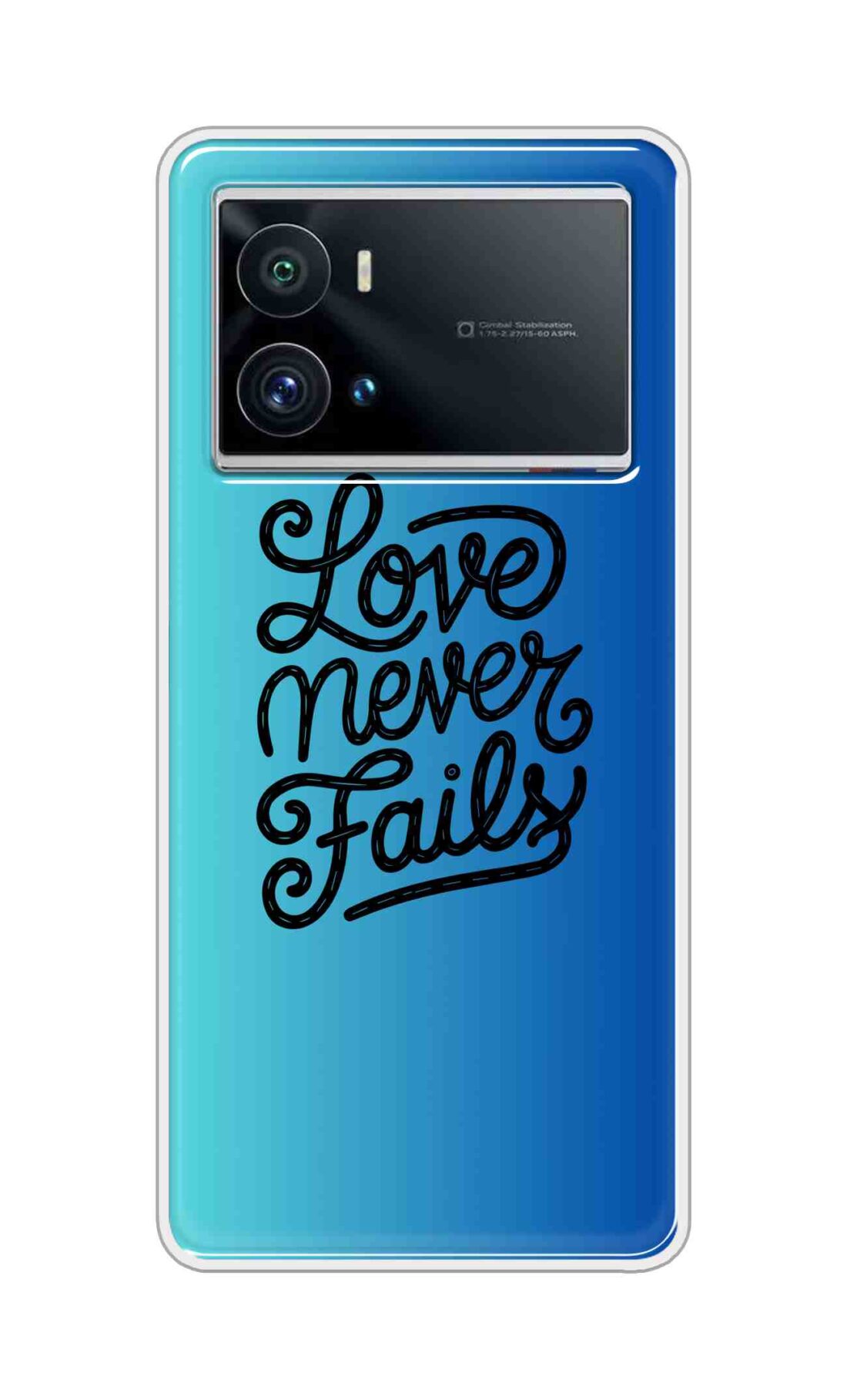 Coberta Back Cover For Vivo iQOO 9 Pro 5G Back Cover Stylish Case - Love Never Fails in Blue Design D16643