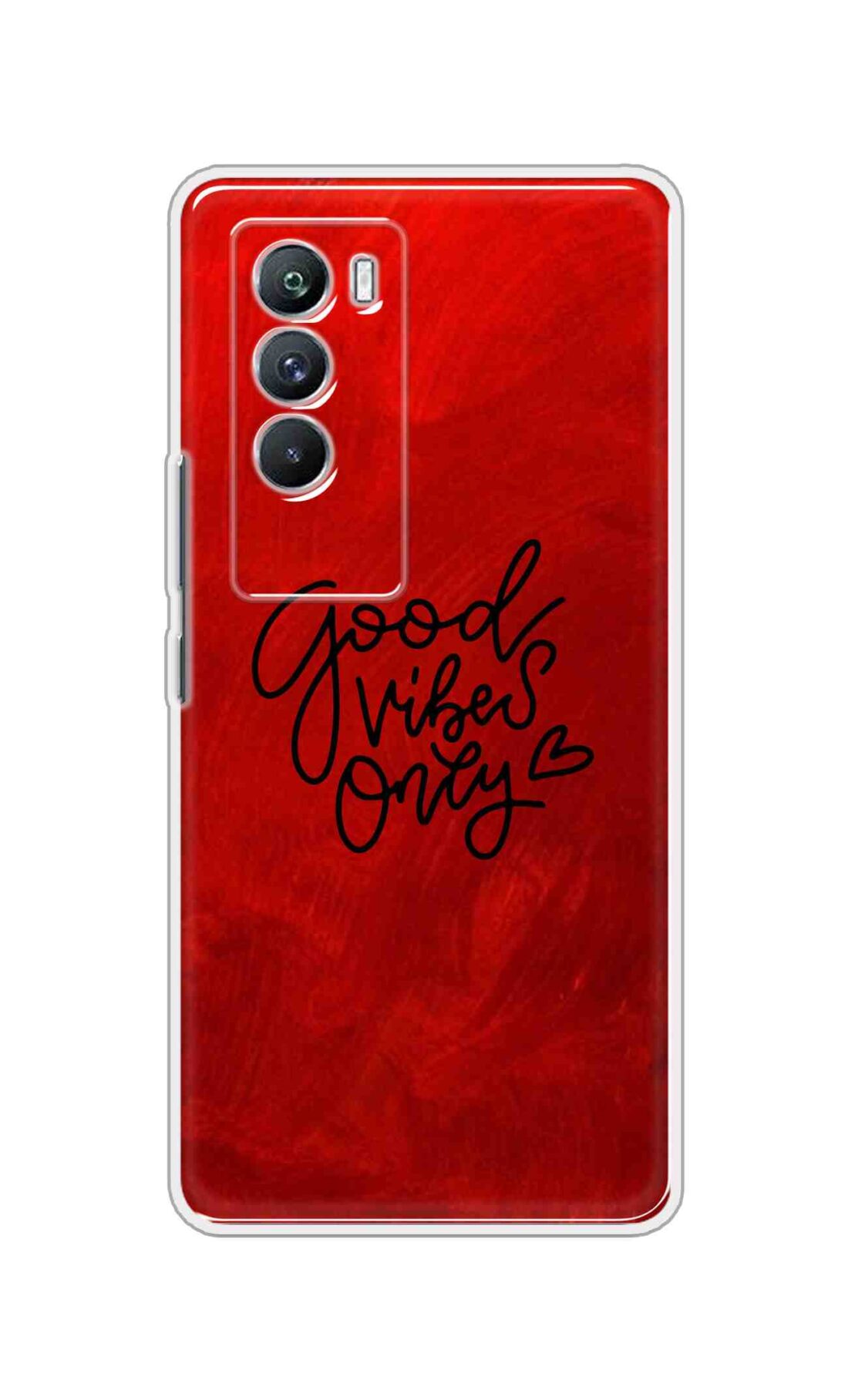 Coberta Back Cover For iQOO Neo 5 5G Back Cover Stylish Case - Good Vibes Only in Red Design D16507