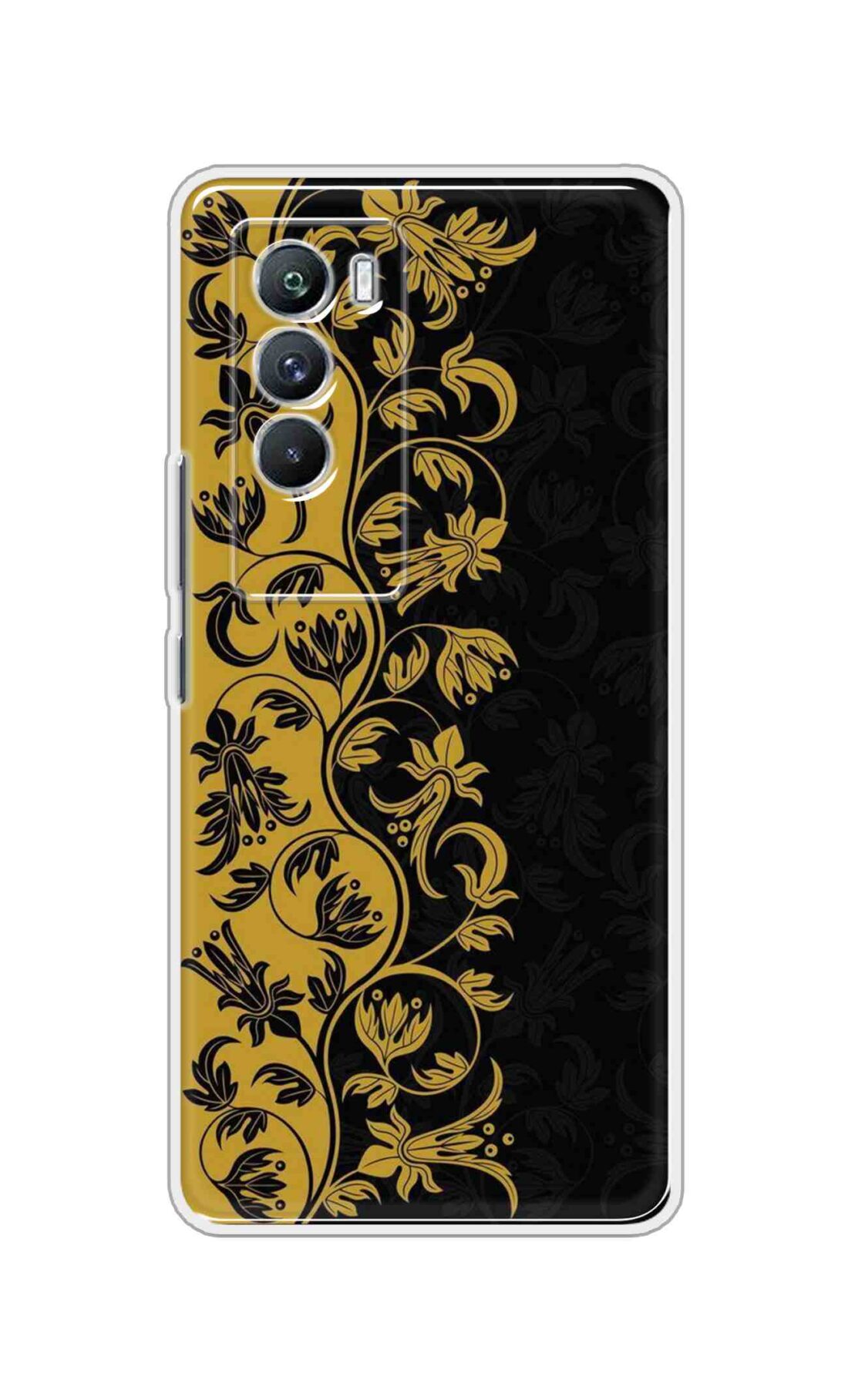 Coberta Back Cover For iQOO Neo 5 5G Back Cover Stylish Case - Black and Yellow Leaves Design D16518