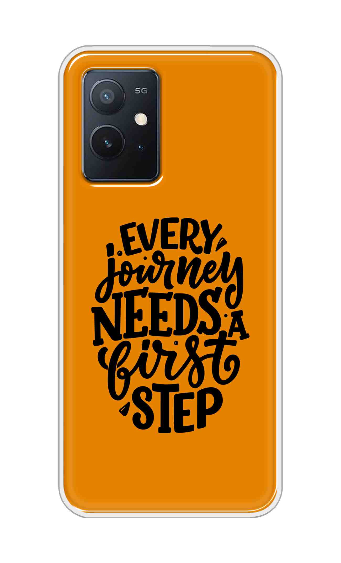 Coberta Back Cover For Vivo iQOO Z6 5G Back Cover Stylish Case - Every Journey Needs a First Step in Orange Design D16503