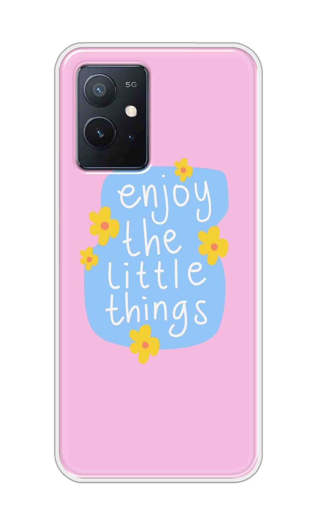 Coberta Back Cover For Vivo iQOO Z6 5G Back Cover Stylish Case - Enjoy the Little Things in Pink Design D16504