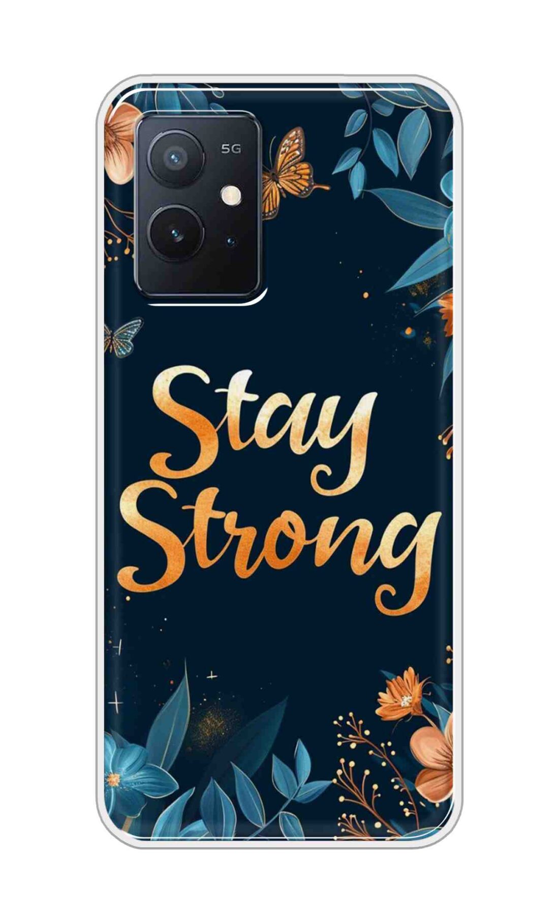 Coberta Back Cover For Vivo iQOO Z6 5G Back Cover Stylish Case - Stay Strong with Flowers Design D16514