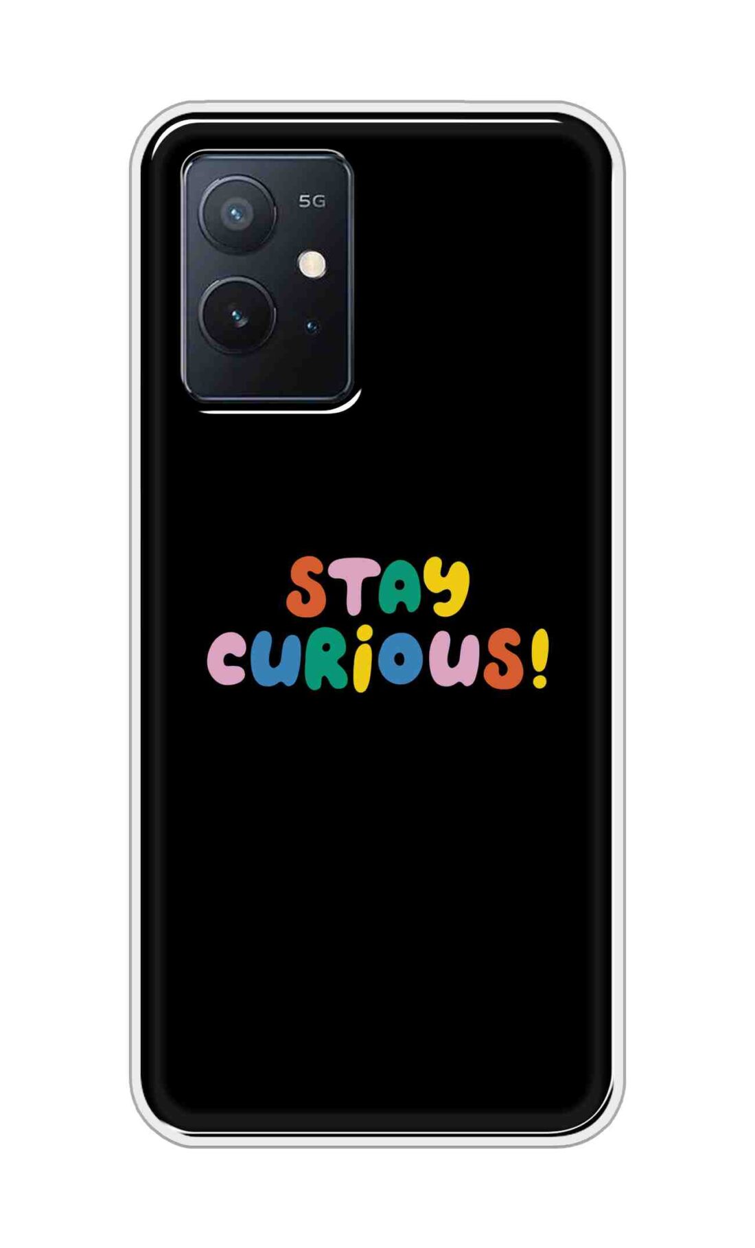 Coberta Back Cover For Vivo iQOO Z6 5G Back Cover Stylish Case - Stay Curious in Black Design D16515