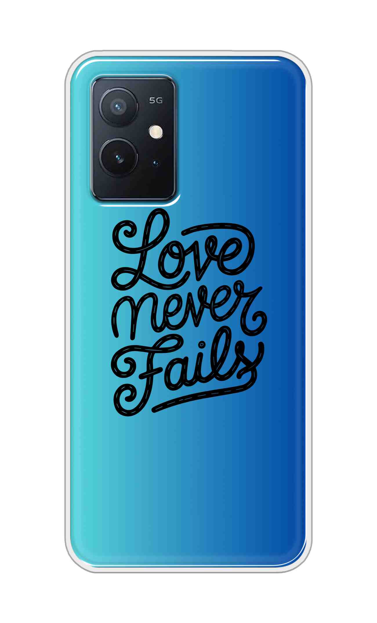 Coberta Back Cover For Vivo iQOO Z6 5G Back Cover Stylish Case - Love Never Fails in Blue Design D16643