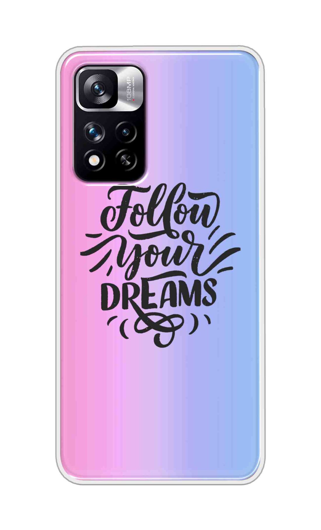 Coberta Back Cover For Xiaomi 11i hypercharge 5G Back Cover Stylish Case - Follow Your Dreams In Pink And Blue Design D16501