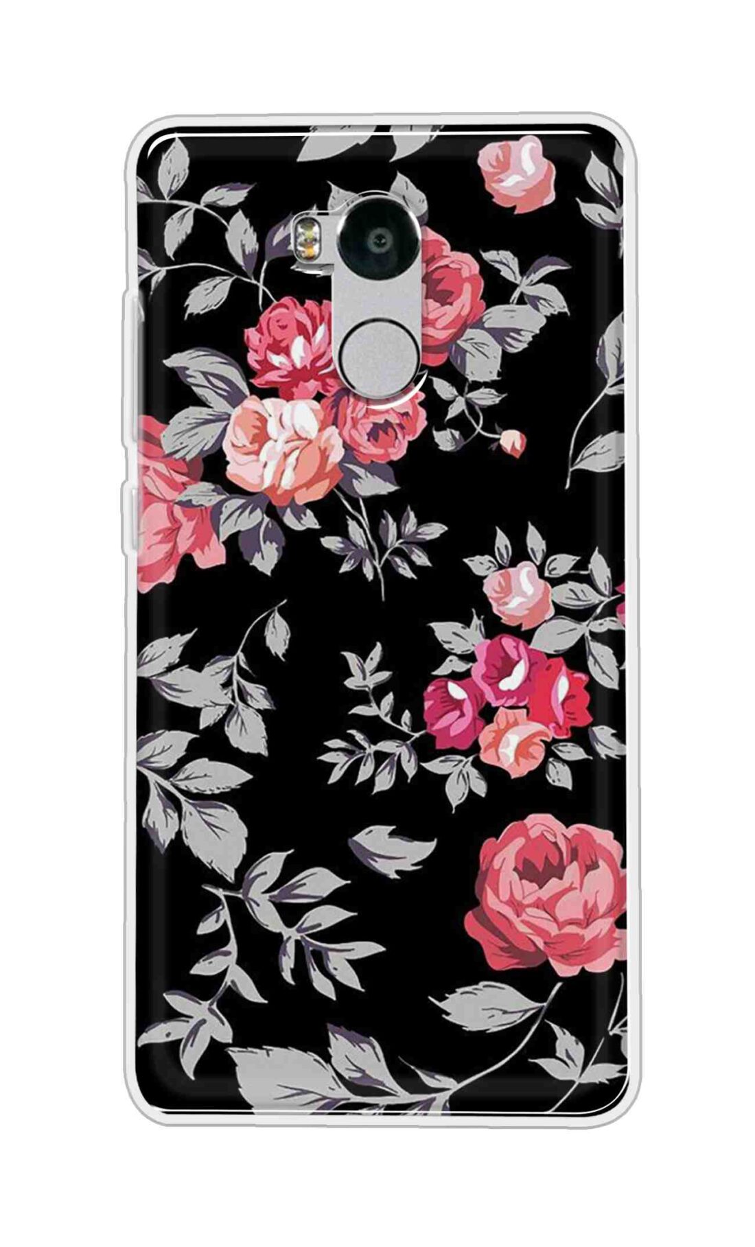 Coberta Back Cover For Xiaomi Redmi 4 Prime Back Cover Stylish Case - Pink Flowers and Grey Leaves Design D11556