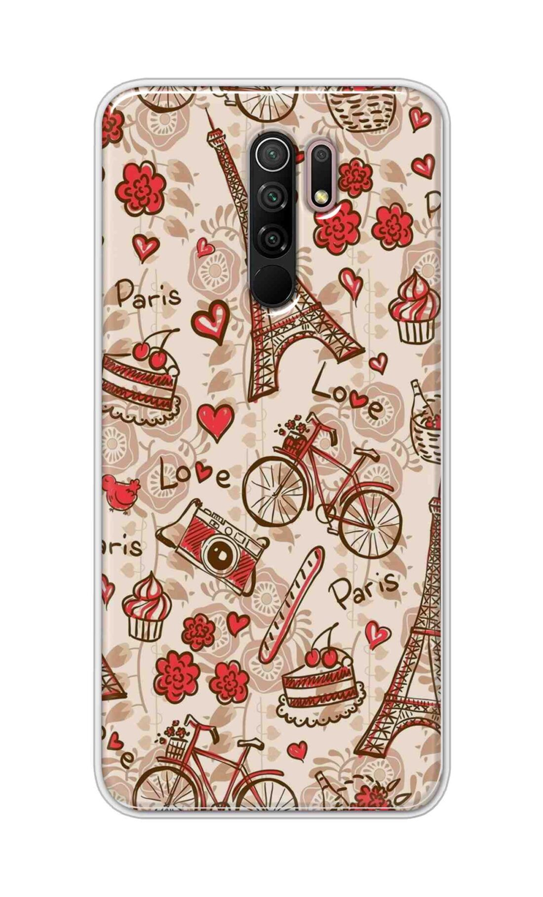 Coberta Back Cover For Xiaomi Redmi 9 Prime Back Cover Stylish Case - Paris and Love Text Pattern D11626
