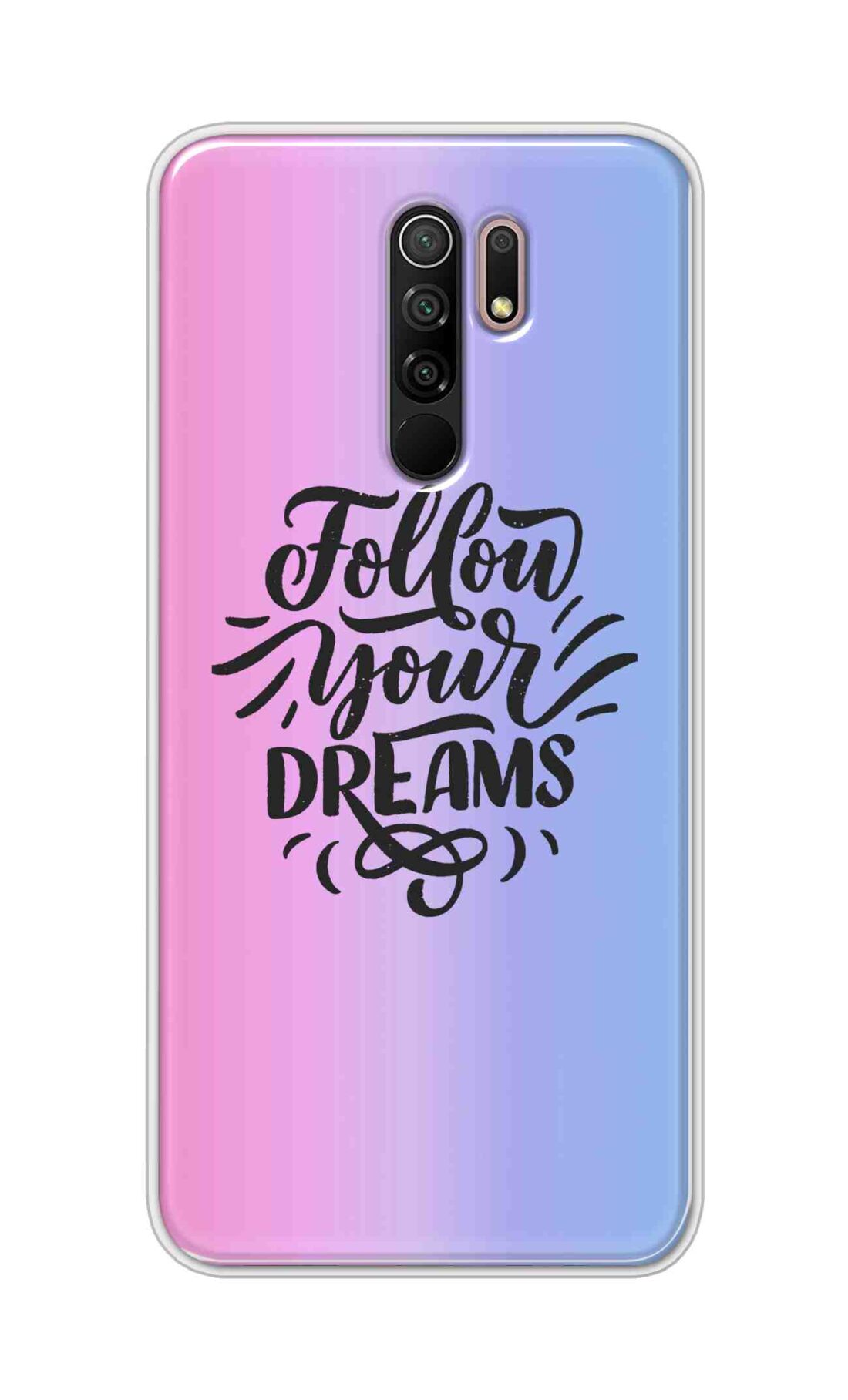 Coberta Back Cover For Xiaomi Redmi 9 Prime Back Cover Stylish Case - Follow Your Dreams In Pink And Blue Design D16501