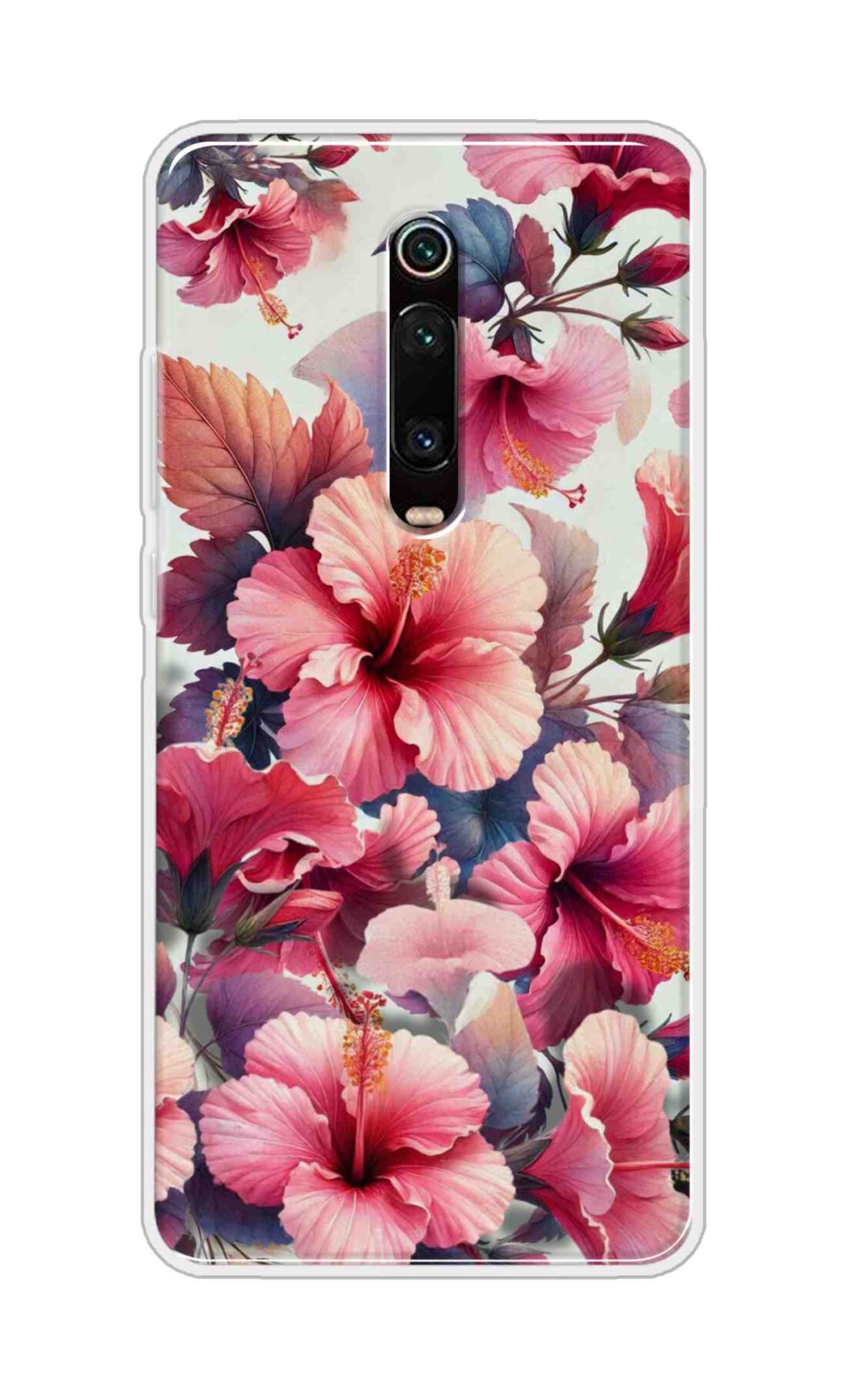 Coberta Back Cover For Redmi K20 Pro Back Cover Stylish Case - Pink Leaves and Flowers Design D16525