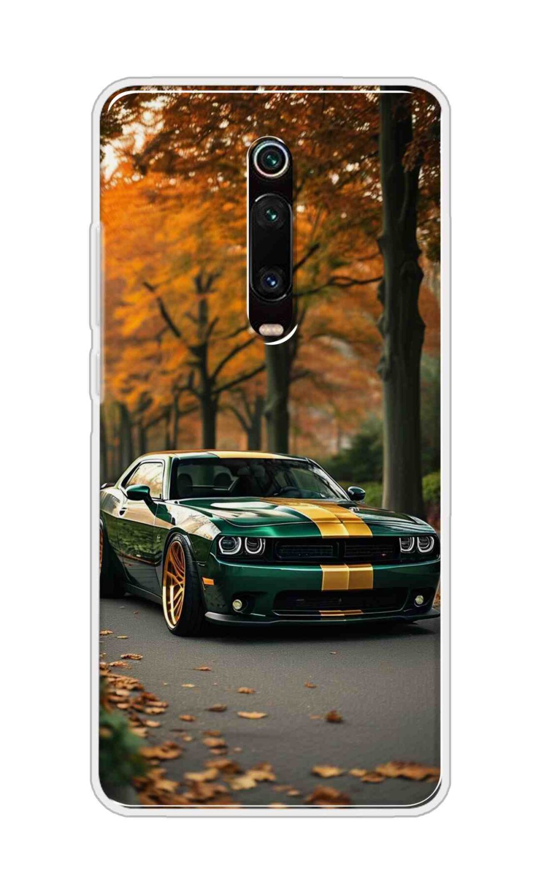 Coberta Back Cover For Redmi K20 Pro Back Cover Stylish Case - Golden Line in Green Design D16546