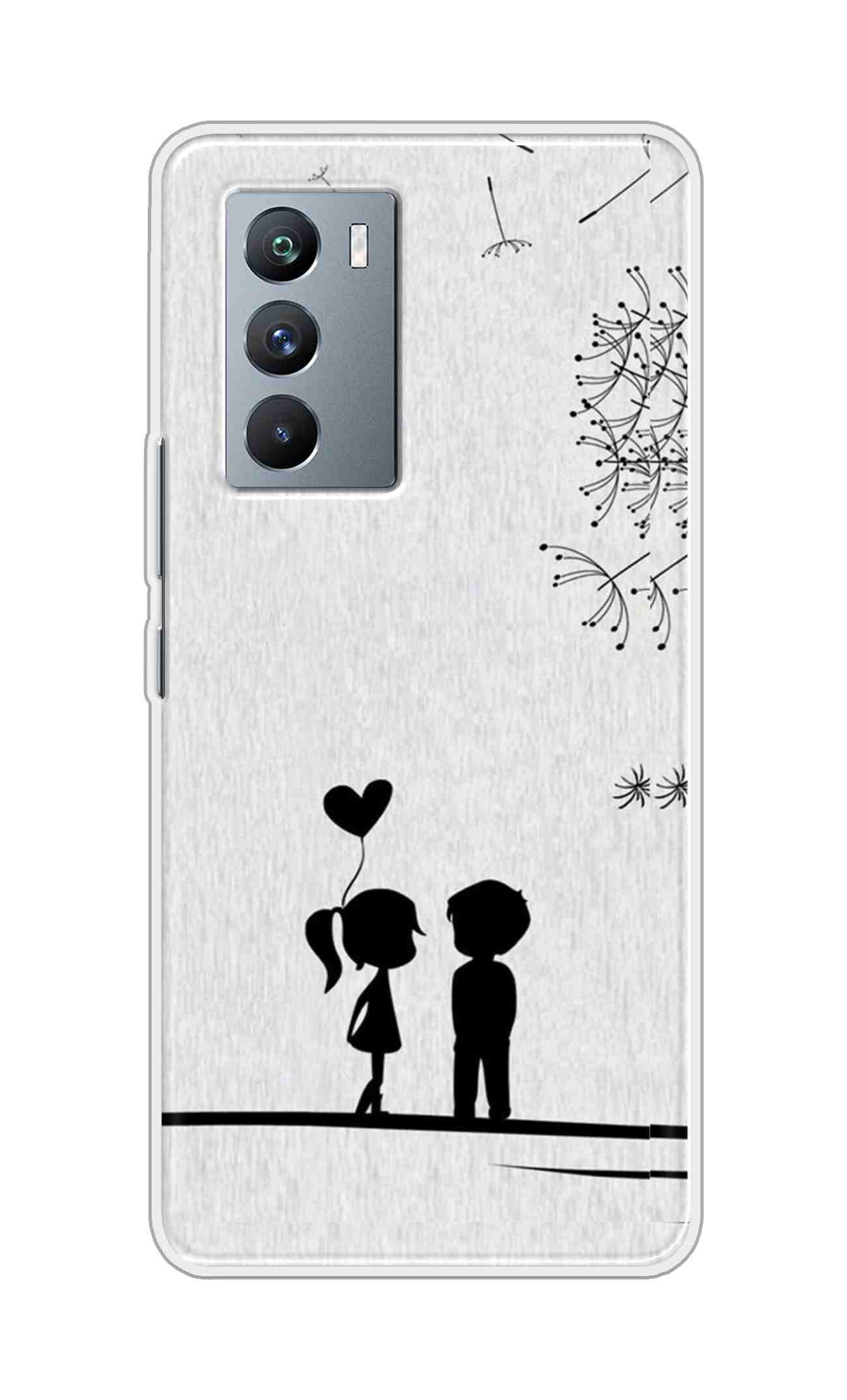 Coberta Back Cover For iQOO 9 SE 5G Back Cover Stylish Case - Girl and Boy Love in White Design D11018