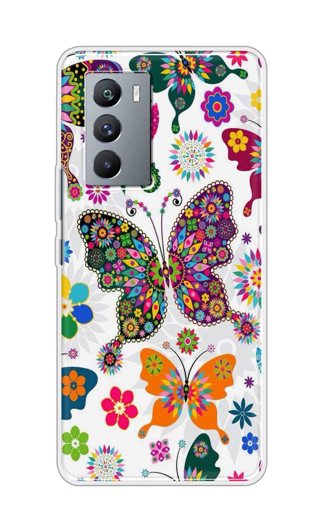 Coberta Back Cover For iQOO 9 SE 5G Back Cover Stylish Case - Colourful Butterflyes Design D11038