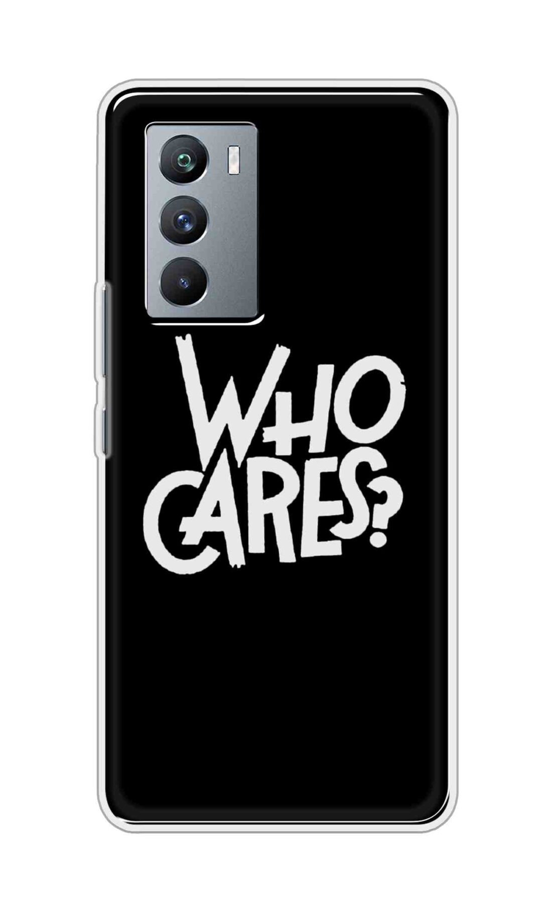 Coberta Back Cover For iQOO 9 SE 5G Back Cover Stylish Case - Who Cares Texts in Black Design D11066