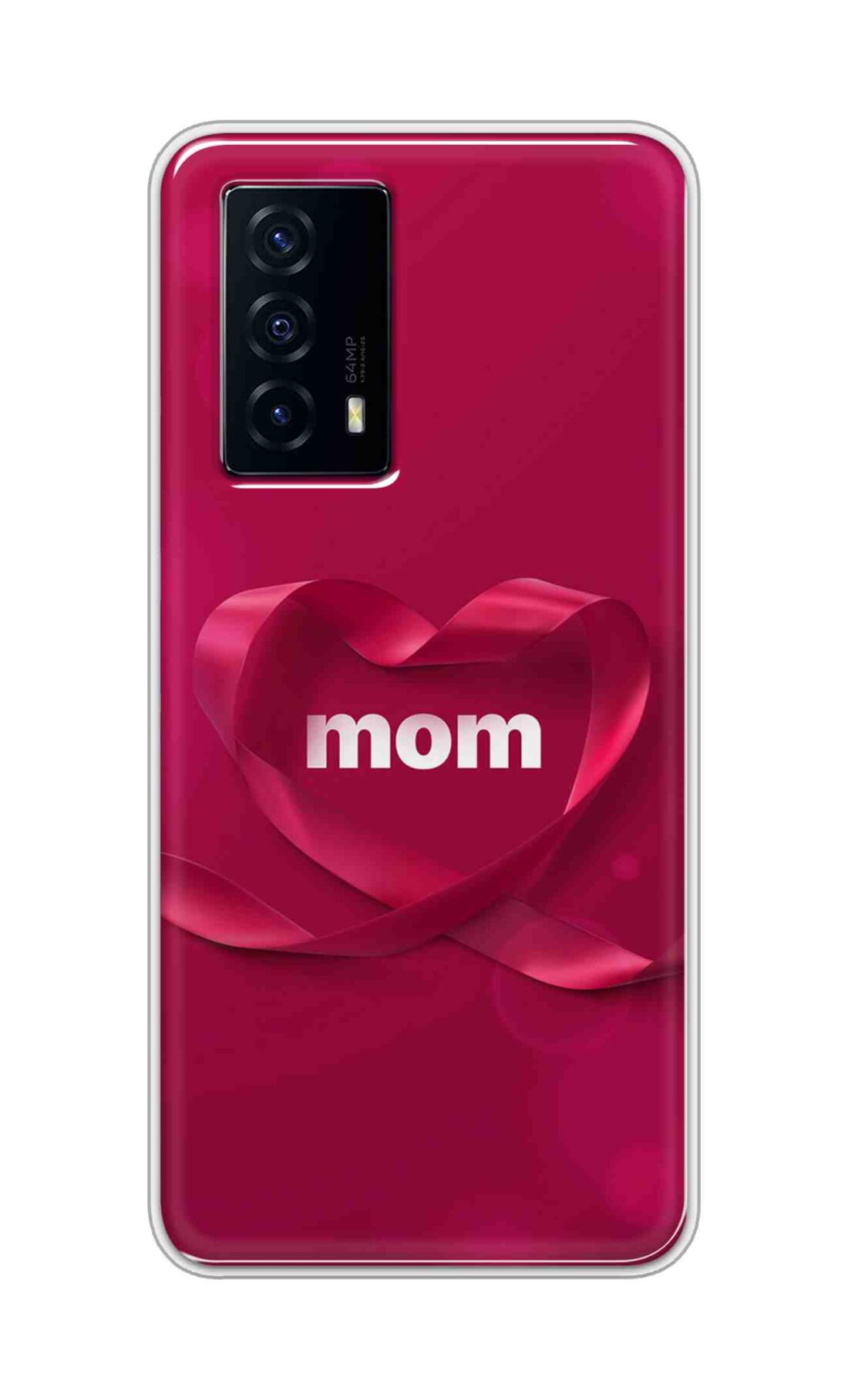 Coberta Back Cover For iQOO Z5 5G Back Cover Stylish Case - Mom texts in Red heart Design D11317