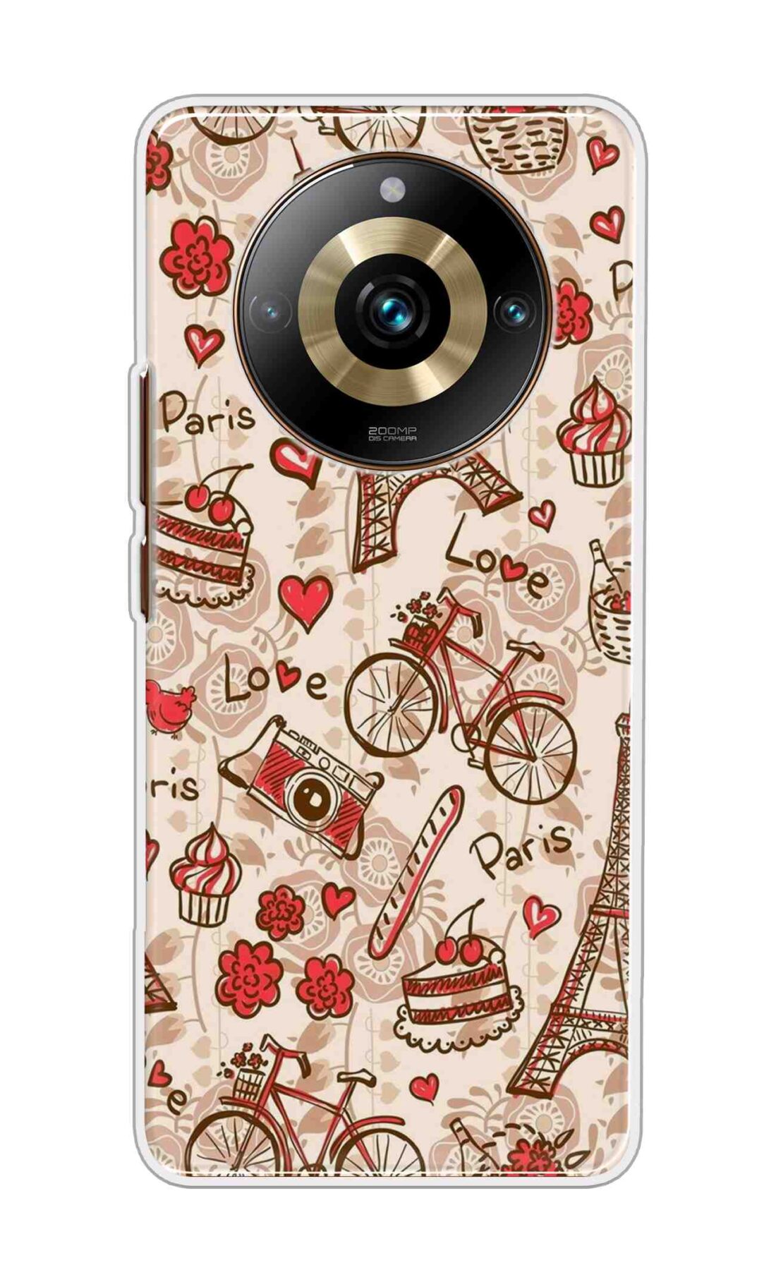 Coberta Back Cover For Realme 11 Pro Plus 5G Back Cover Stylish Case - Paris and Love Text Pattern D11626
