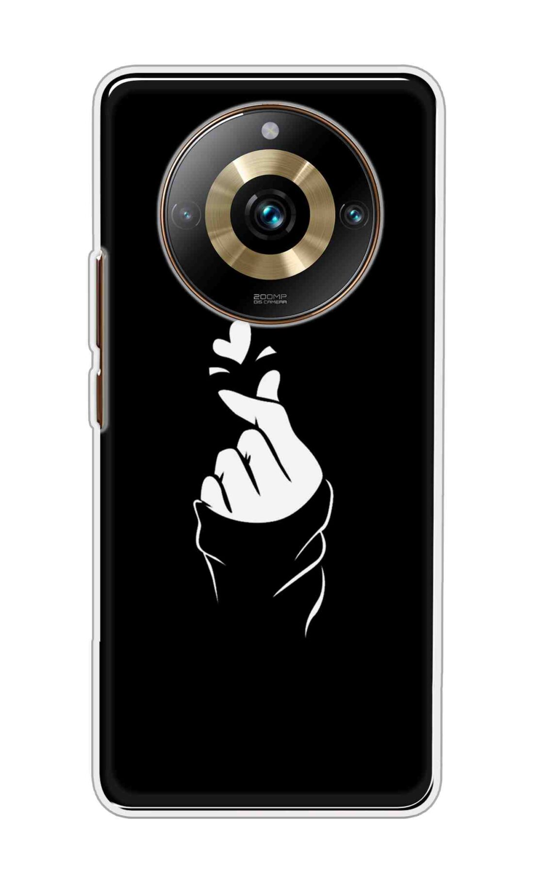 Coberta Back Cover For Realme 11 Pro Plus 5G Back Cover Stylish Case - Black Korean Heart Design D11802