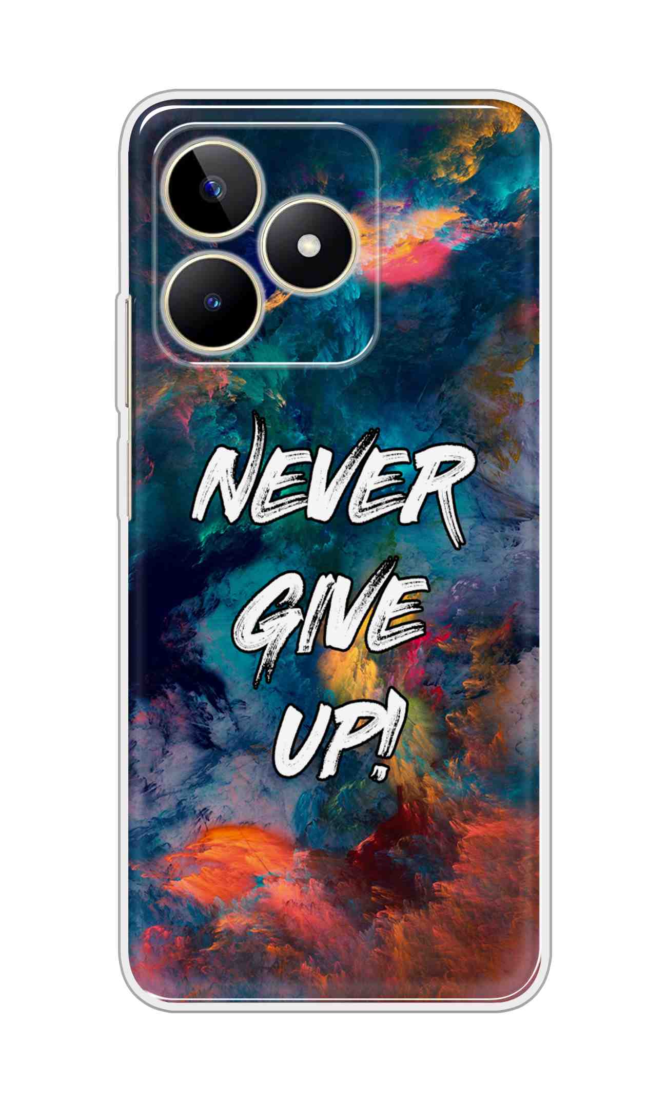 Coberta Back Cover For Realme Narzo N53 Back Cover Stylish Case - Never Give Up in Colour Storm Design D11928