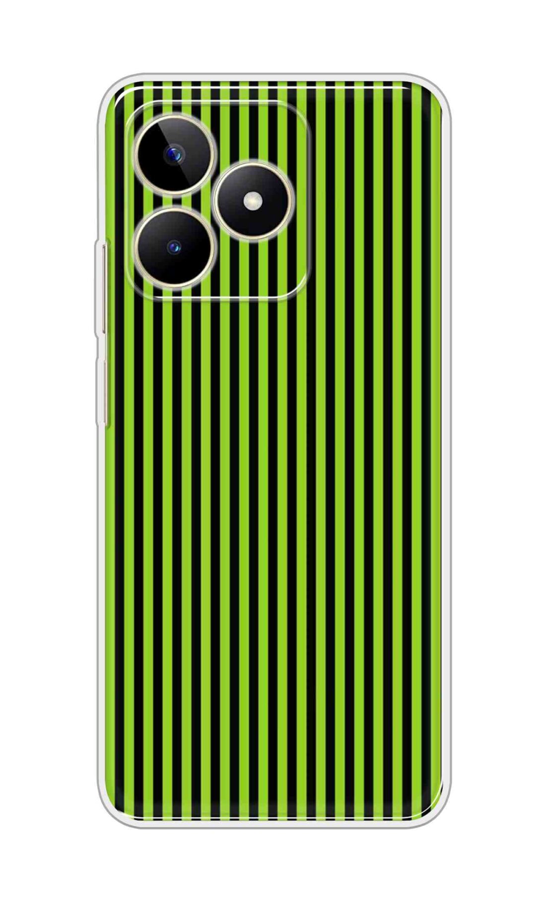 Coberta Back Cover For Realme Narzo N53 Back Cover Stylish Case - Green and Black Liner Design D16511