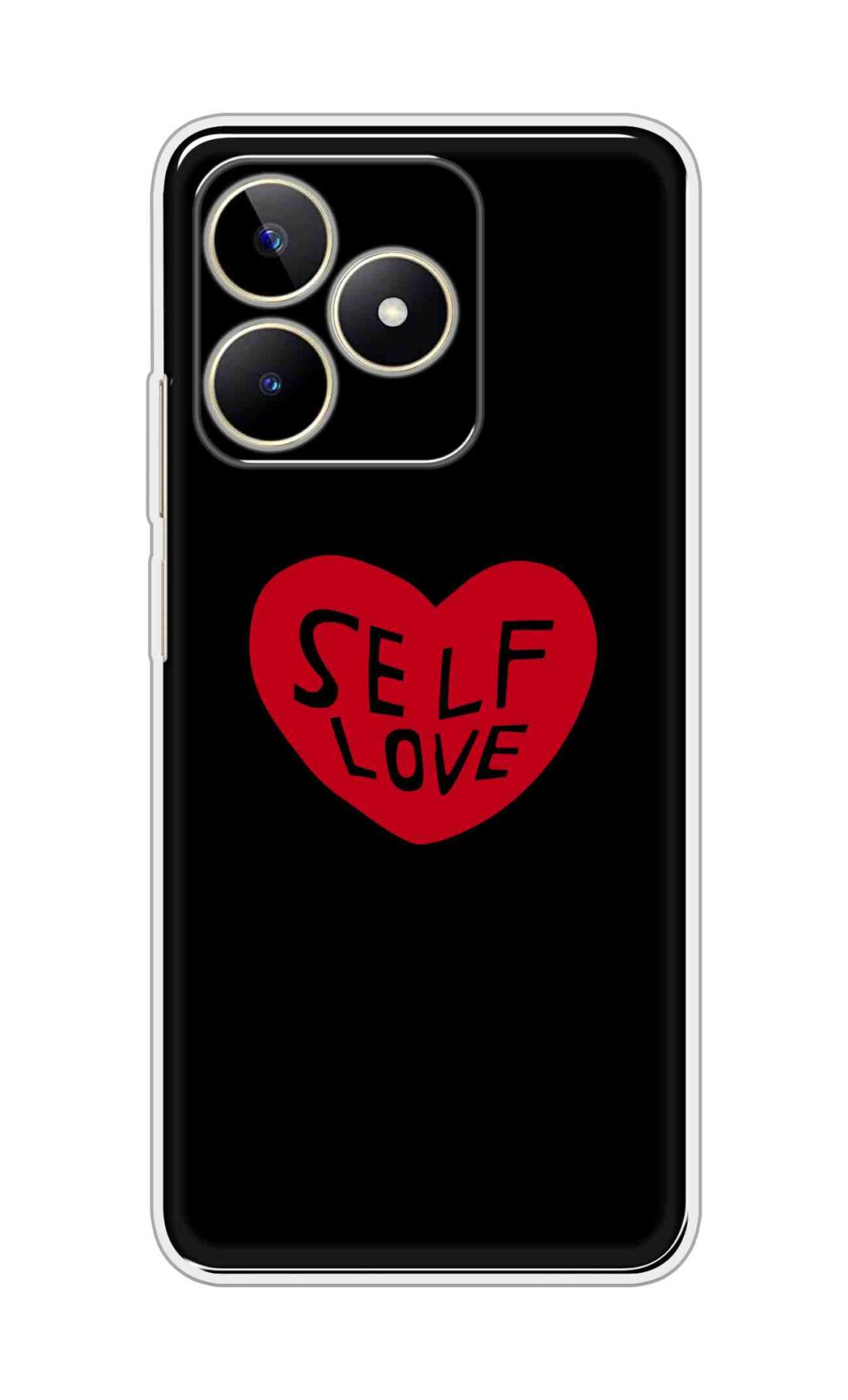 Coberta Back Cover For Realme Narzo N53 Back Cover Stylish Case - Self Love Heart in Black Design D16516