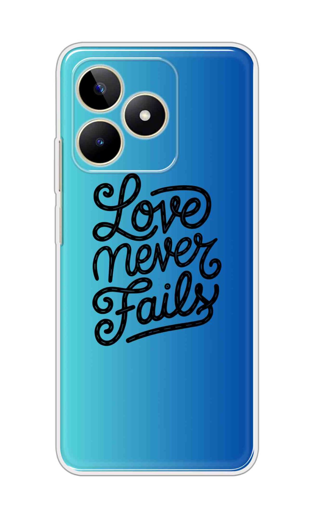 Coberta Back Cover For Realme Narzo N53 Back Cover Stylish Case - Love Never Fails in Blue Design D16643