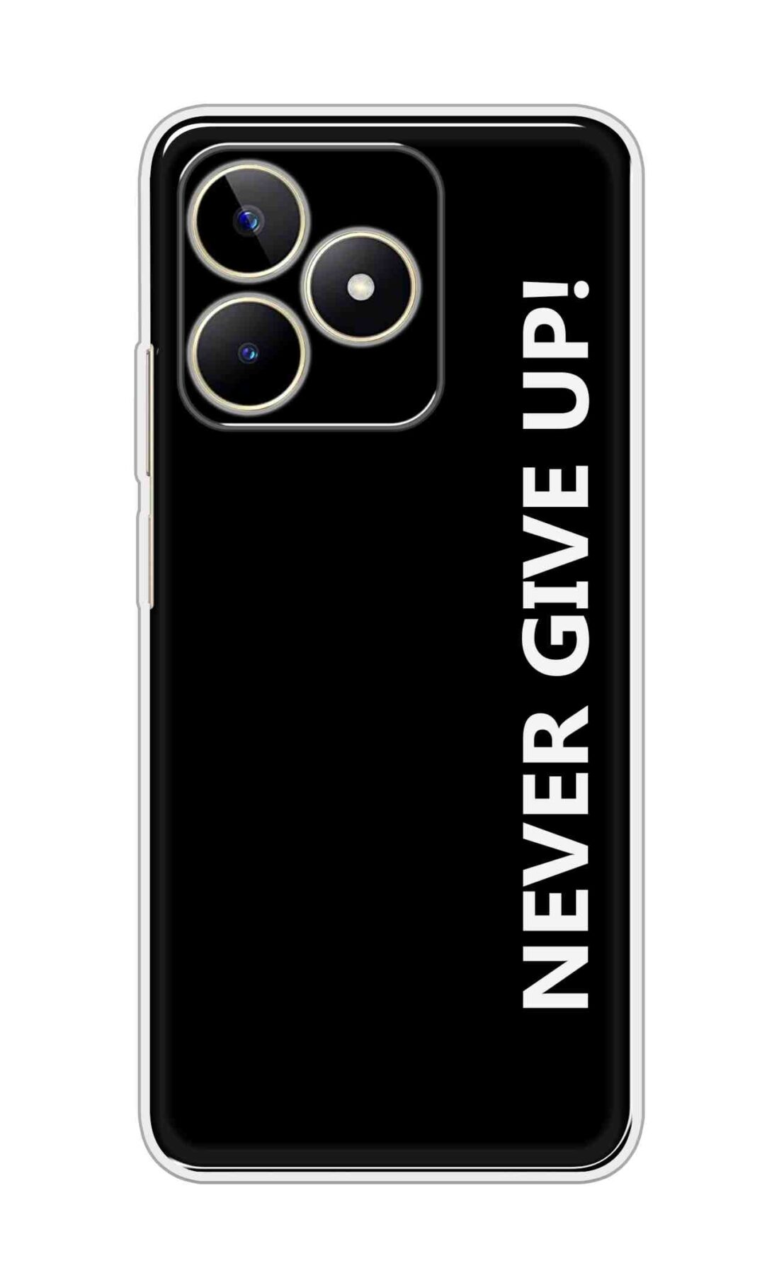 Coberta Back Cover For Realme Narzo N53 Back Cover Stylish Case - Never Give Up in Black Design D16656