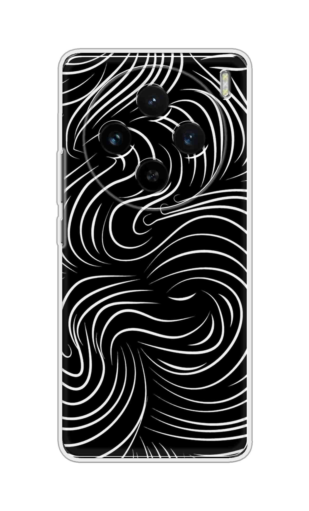 Coberta Back Cover For Vivo X100 Pro 5G Back Cover Stylish Case - White Curves Design D16552