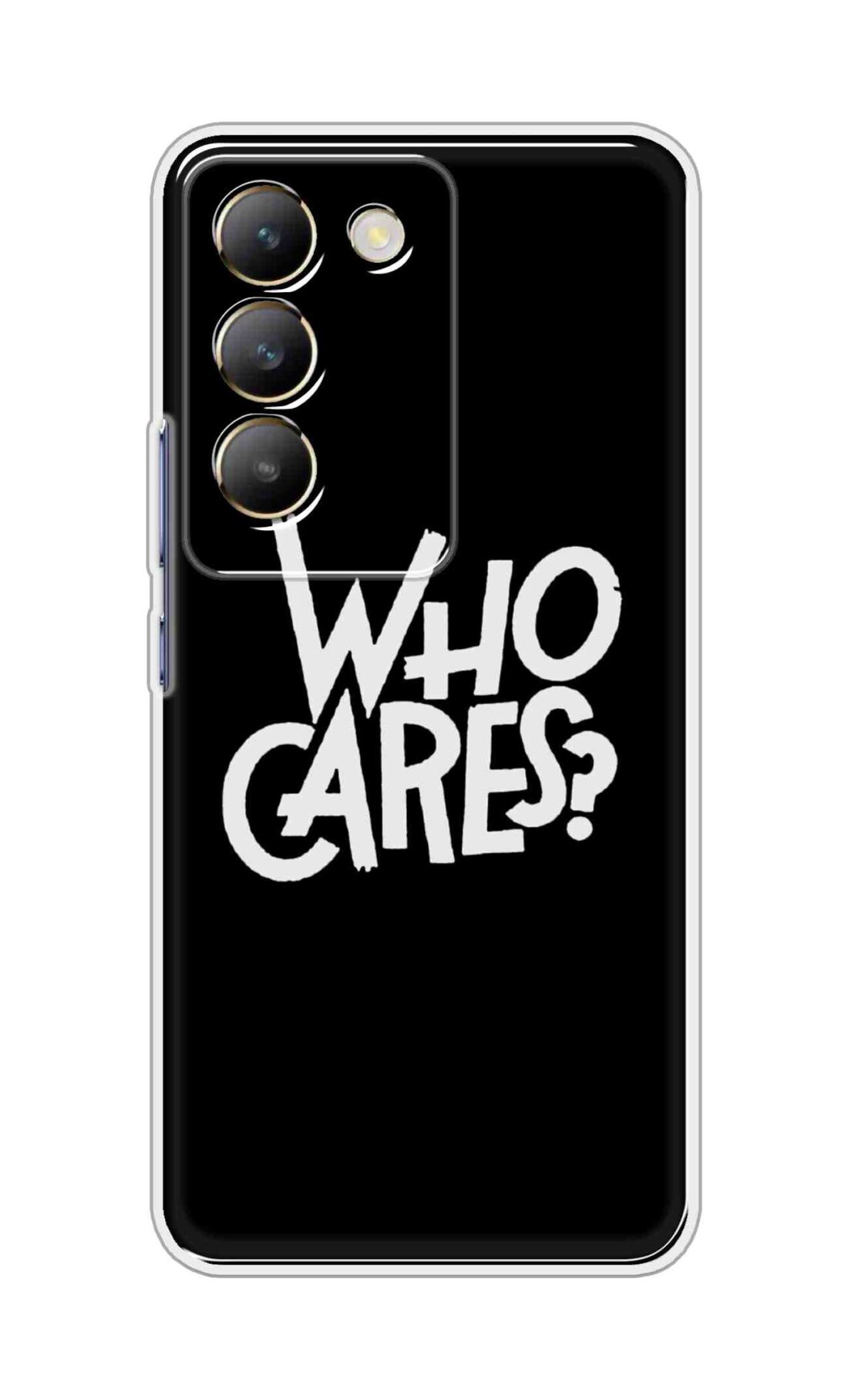 Coberta Back Cover For Realme V60 Pro Back Cover Stylish Case - Who Cares Texts in Black Design D11066