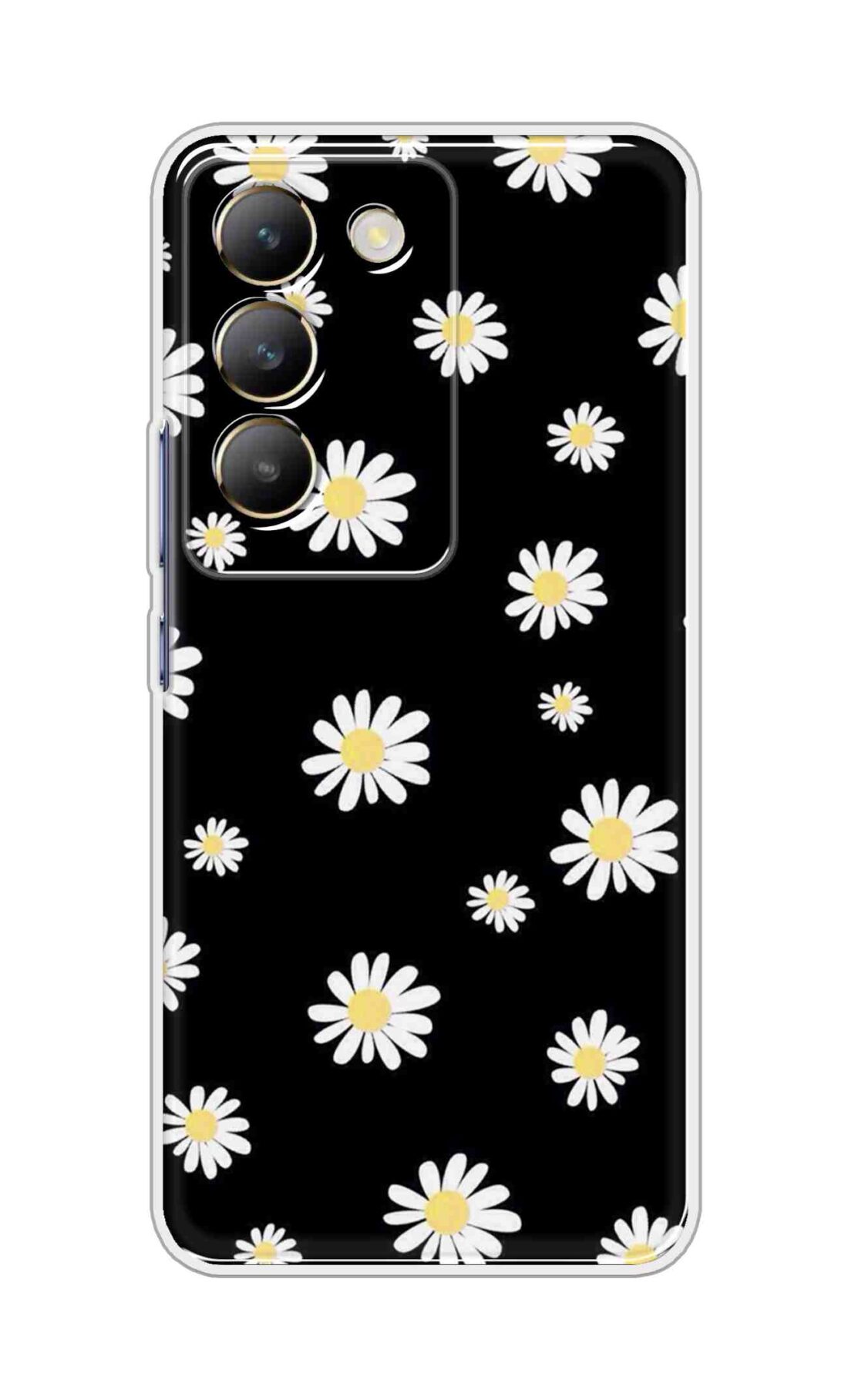 Coberta Back Cover For Realme 14x 5G Back Cover Stylish Case - Sun Flowers in Black Design D11094
