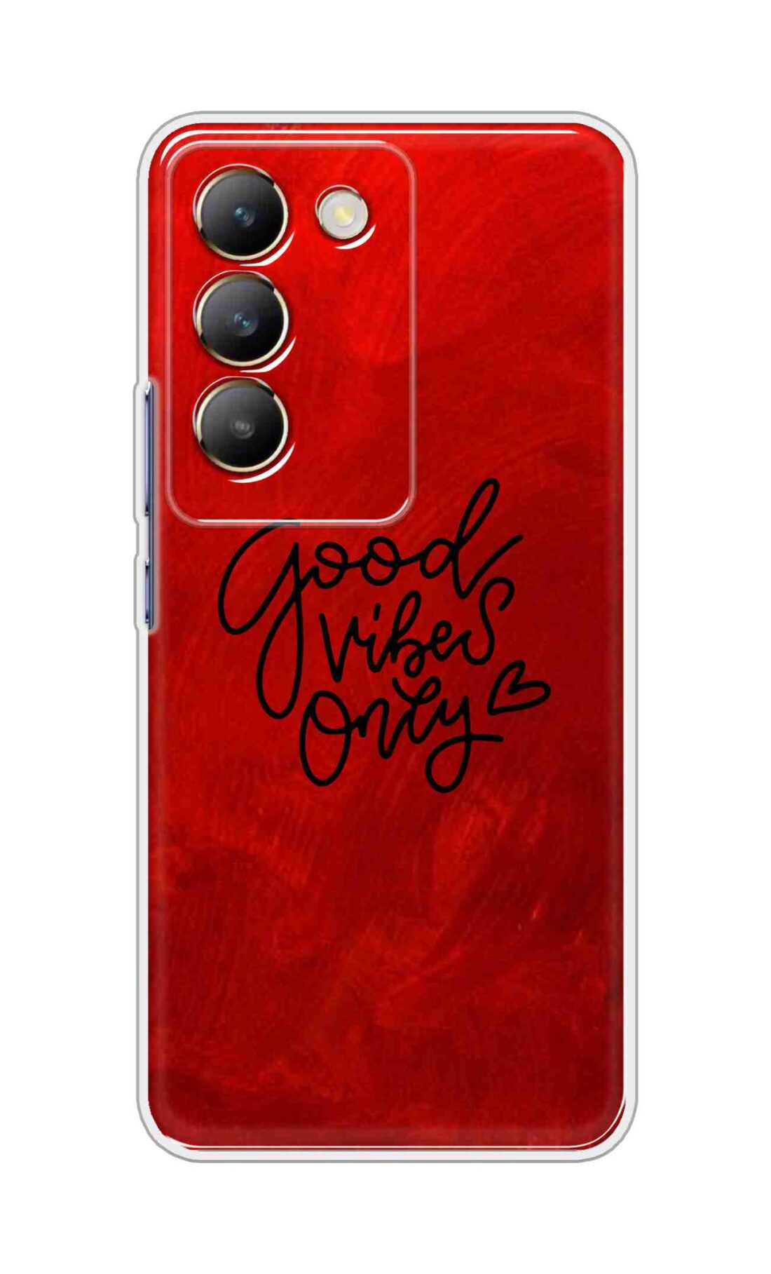 Coberta Back Cover For Realme 14x 5G Back Cover Stylish Case - Good Vibes Only in Red Design D16507