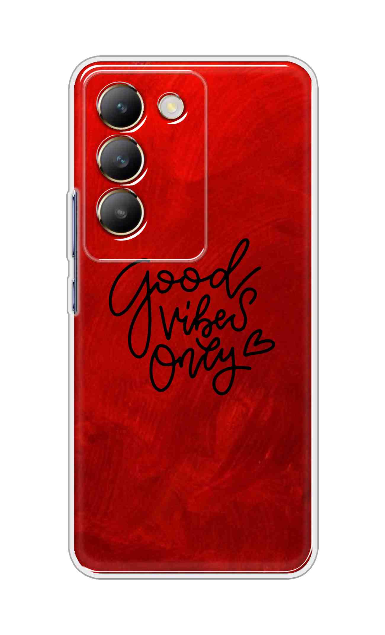 Coberta Back Cover For Realme V60 Pro Back Cover Stylish Case - Good Vibes Only in Red Design D16507