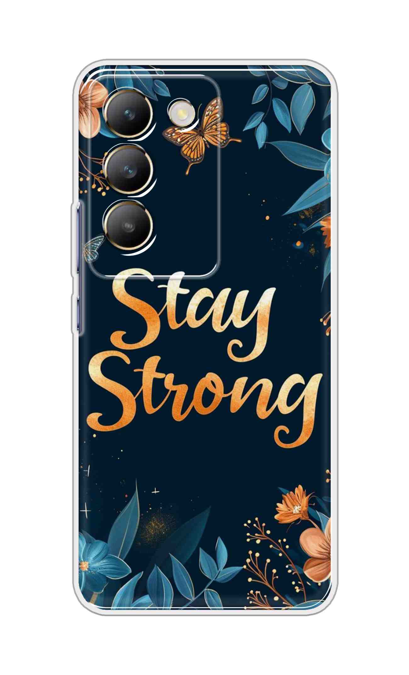 Coberta Back Cover For Realme V60 Pro Back Cover Stylish Case - Stay Strong with Flowers Design D16514