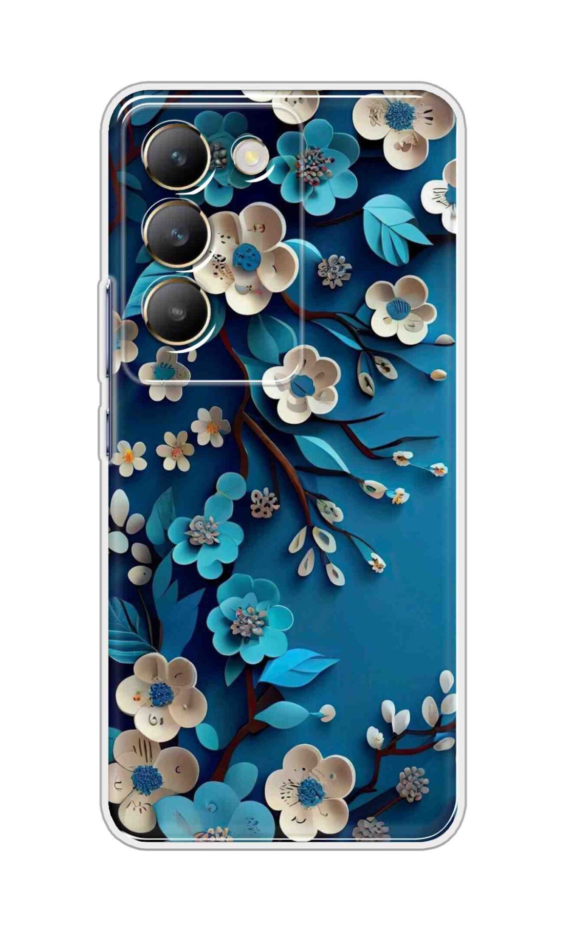 Coberta Back Cover For Realme 14x 5G Back Cover Stylish Case - Blue and White Flowers Design D16551