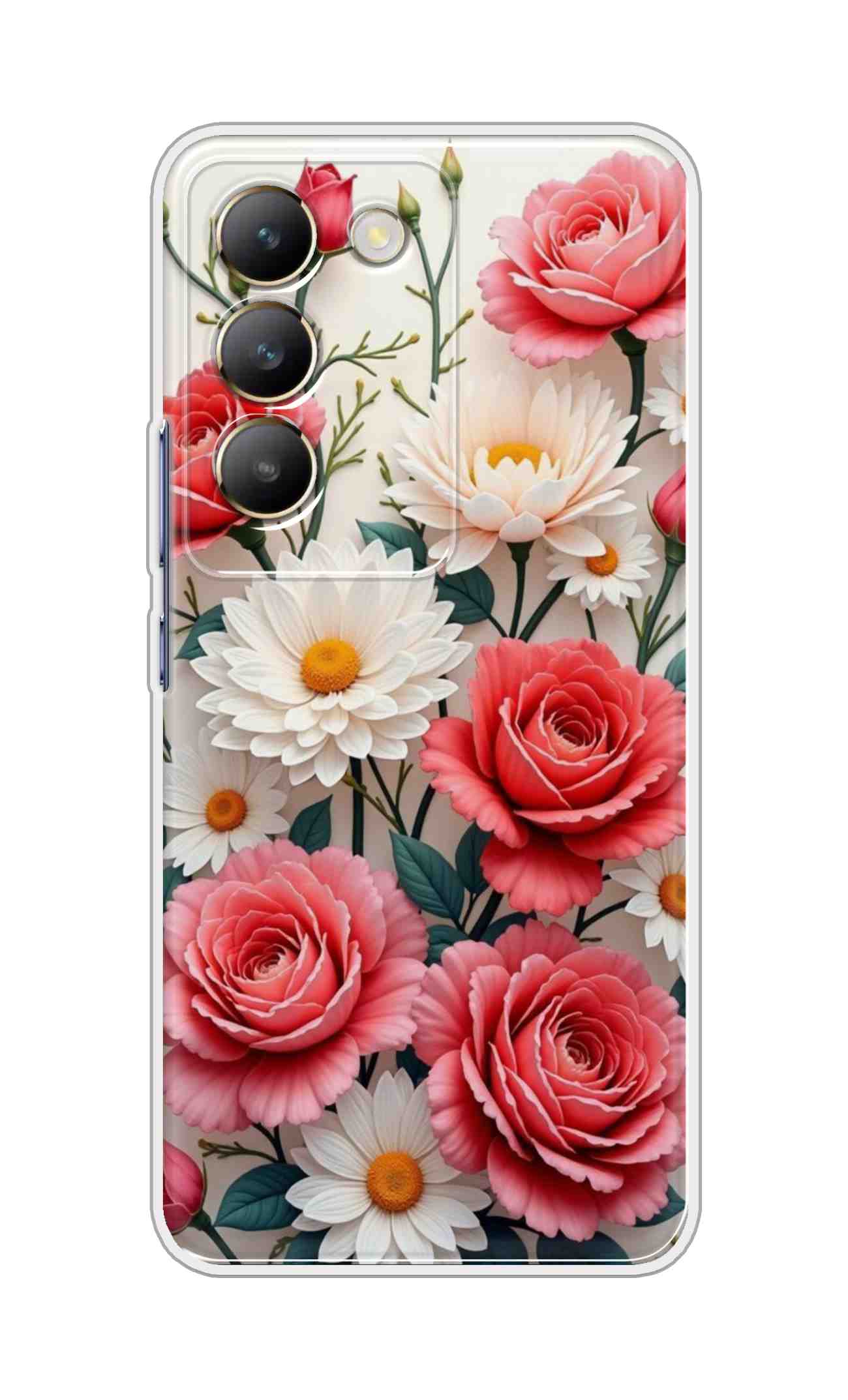Coberta Back Cover For Realme V60 Pro Back Cover Stylish Case - Sunflowers and Rose Design D16557