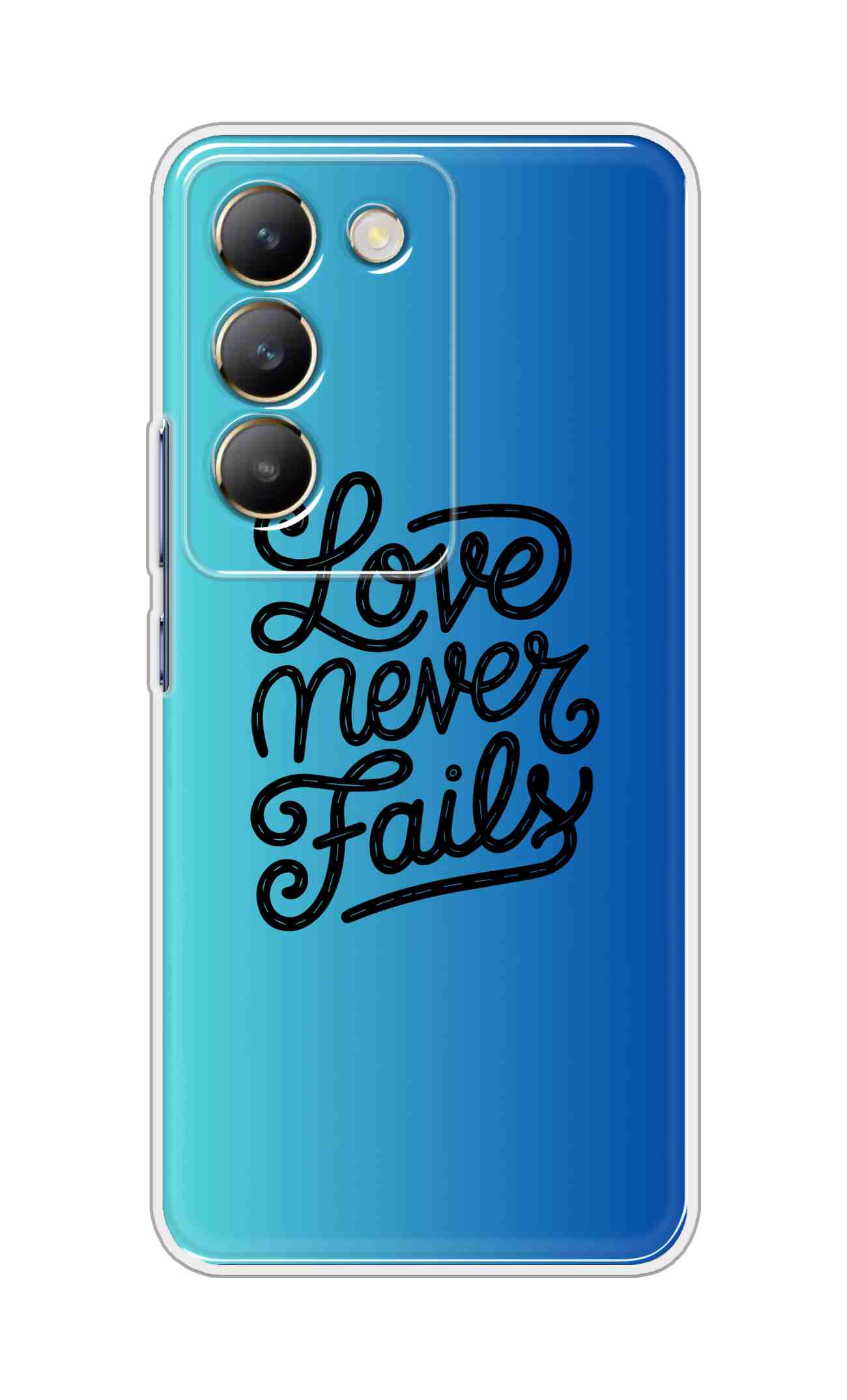 Coberta Back Cover For Realme V60 Pro Back Cover Stylish Case - Love Never Fails in Blue Design D16643