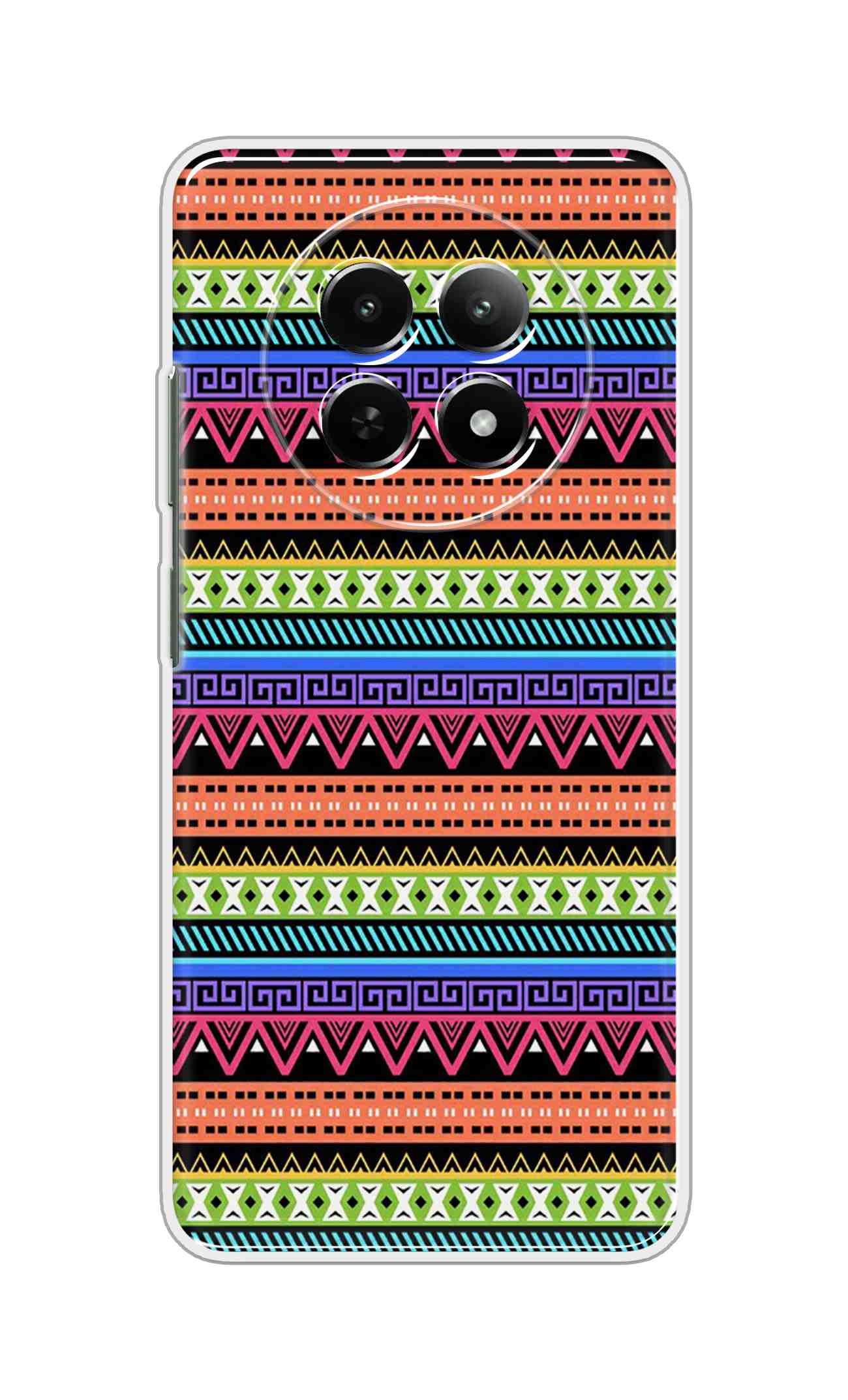 Printed TPU Back Cover For Realme 14 Pro Lite 5G - Multicolor Neat colorful tribal Pattern D13125