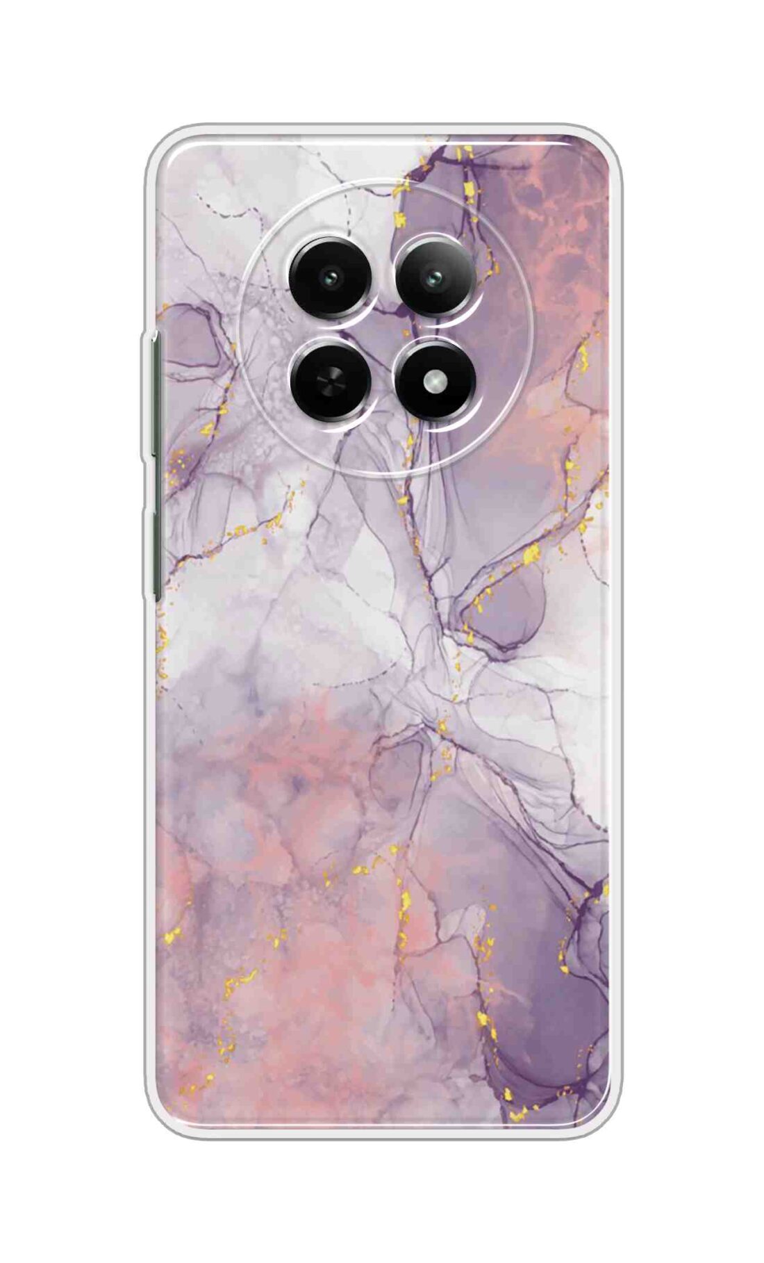 Printed TPU Back Cover For Realme 14 Pro Lite 5G - Grey Golden Marble D16162
